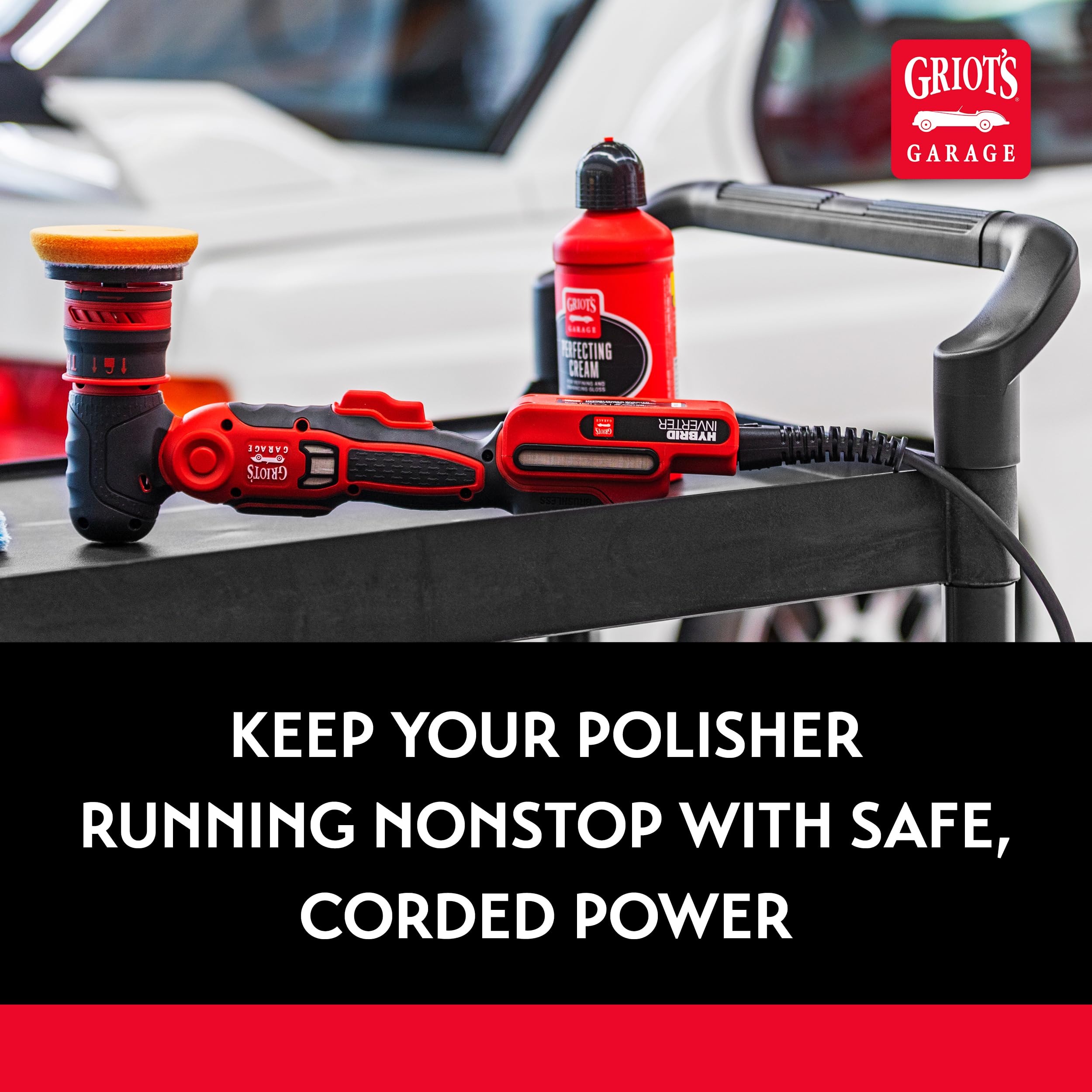 Griot's Garage 12v Hybrid Power Inverter, Compatible with The BOSS Hybrid Micro Polisher for Car Detailing and Polishing, Includes 10' Quick-Connect Cord with Heavy-Duty 16 AWG Power Cable - Image 5