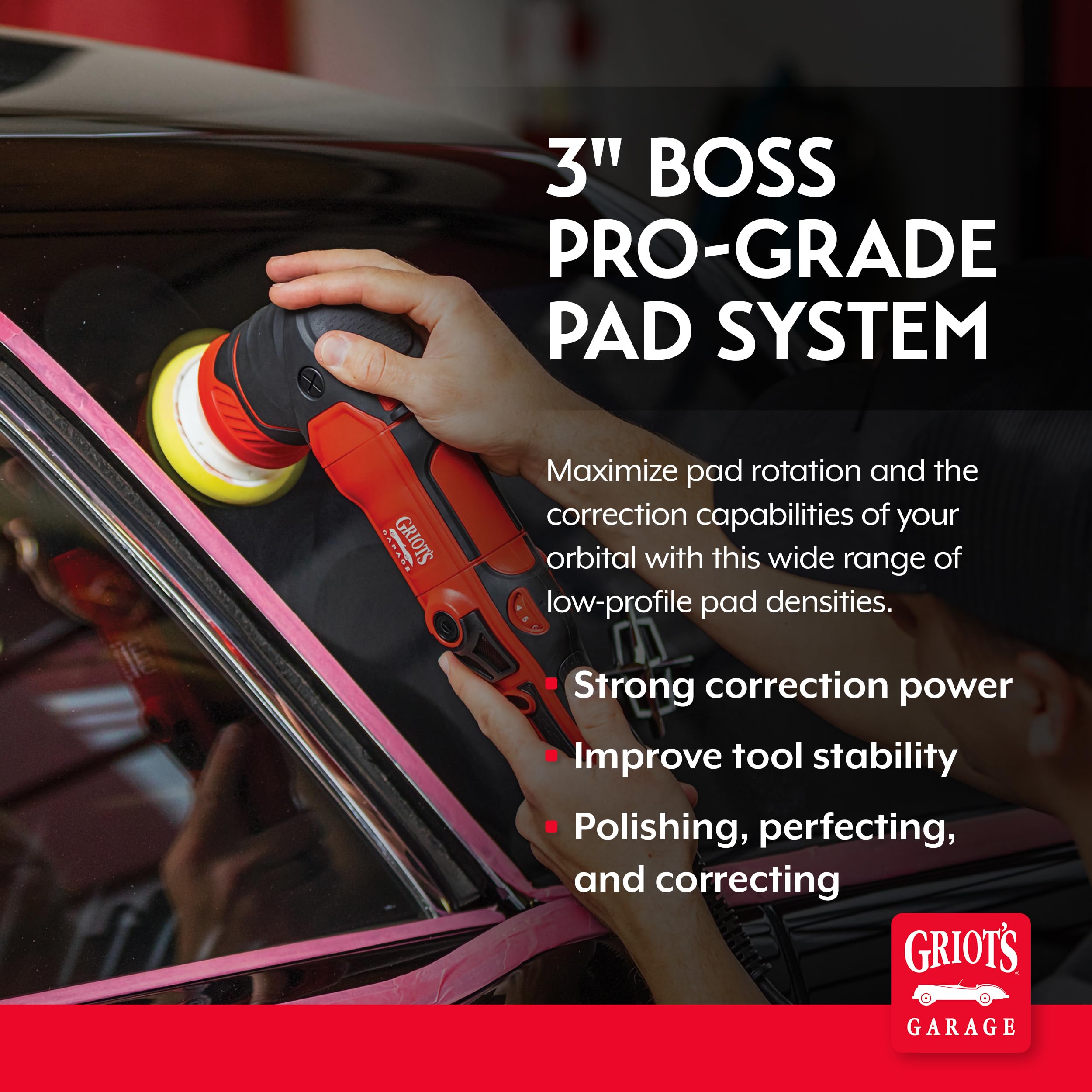 Griot's Garage 3" BOSS Pro-Grade Pad System Kit for Car Detailing, Includes Microfiber and Foam Pads for Paint Polishing, Perfecting, Correcting, and Cleaner - Image 2