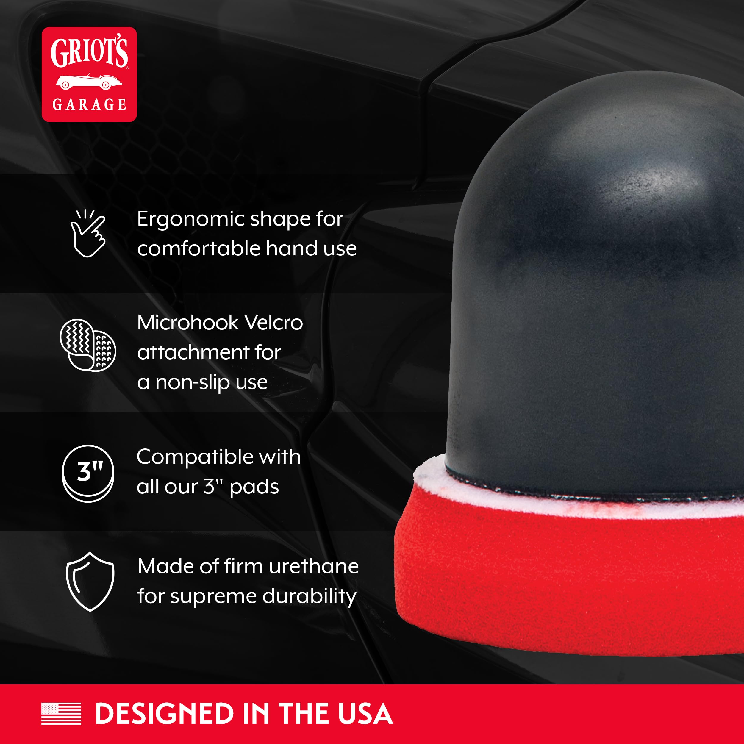 Griot's Garage 3" Palm Grip Handle for Car Detailing Hand Applicator Pads, Polishing, Waxing, Scrubbing, or Dressing Application, 10644 - Image 3