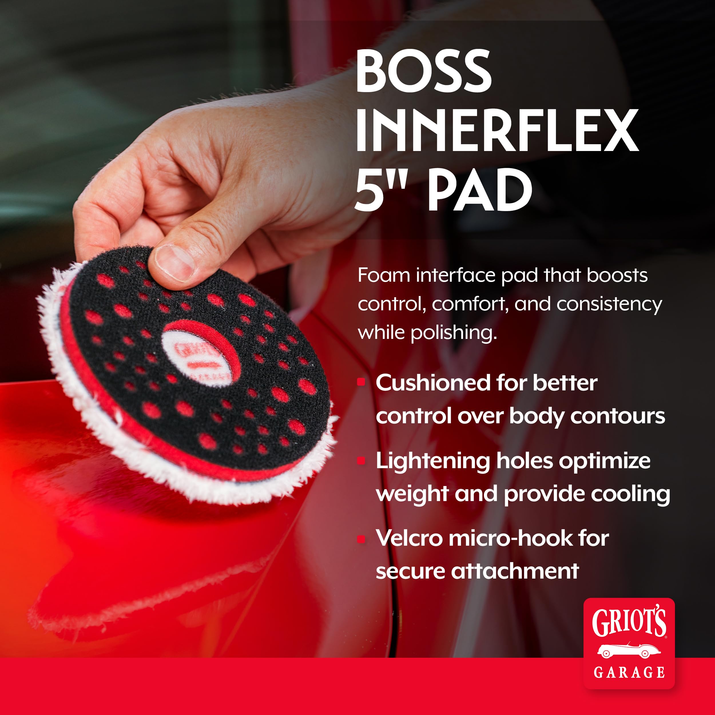 Griot's Garage 5.5" BOSS Innerflex Pad, Hook and Loop Foam Cushion Buffer Backing Pad for Car Detailing and Polishing - Image 2