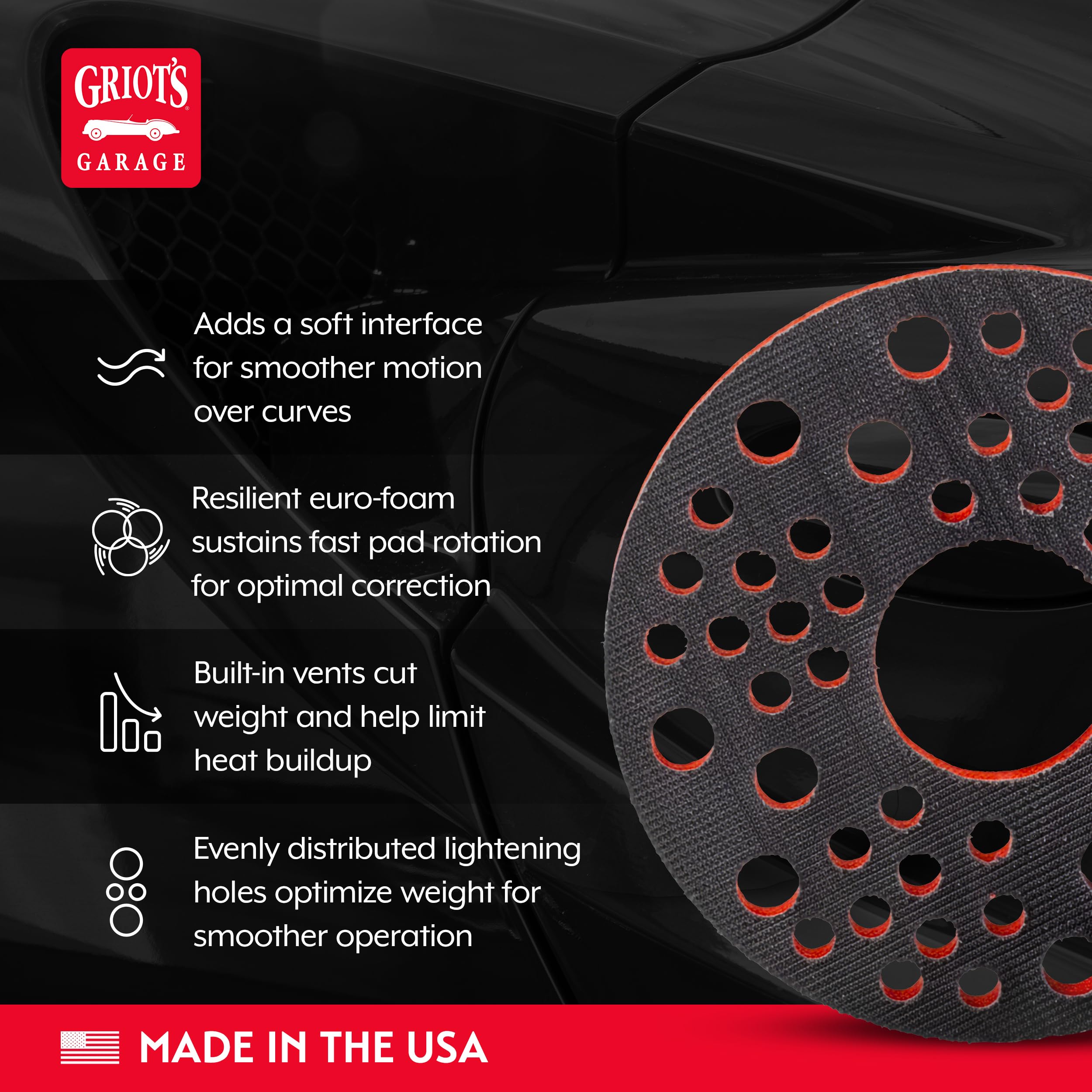 Griot's Garage 5.5" BOSS Innerflex Pad, Hook and Loop Foam Cushion Buffer Backing Pad for Car Detailing and Polishing - Image 3