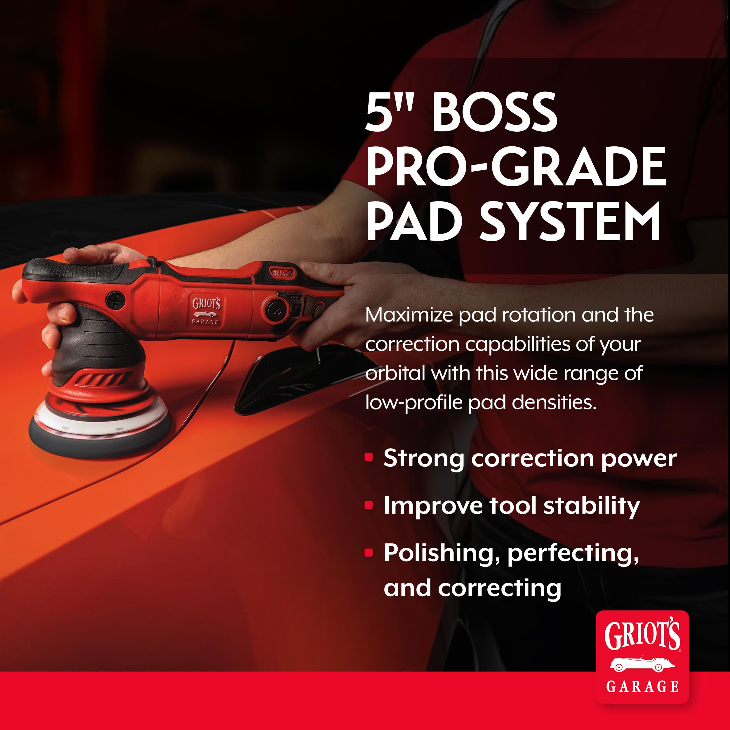 Griot's Garage 5" BOSS Pro-Grade Pad System Kit for Car Detailing, Includes Microfiber and Foam Pads for Paint Polishing, Perfecting, Correcting, and Cleaner - Image 2