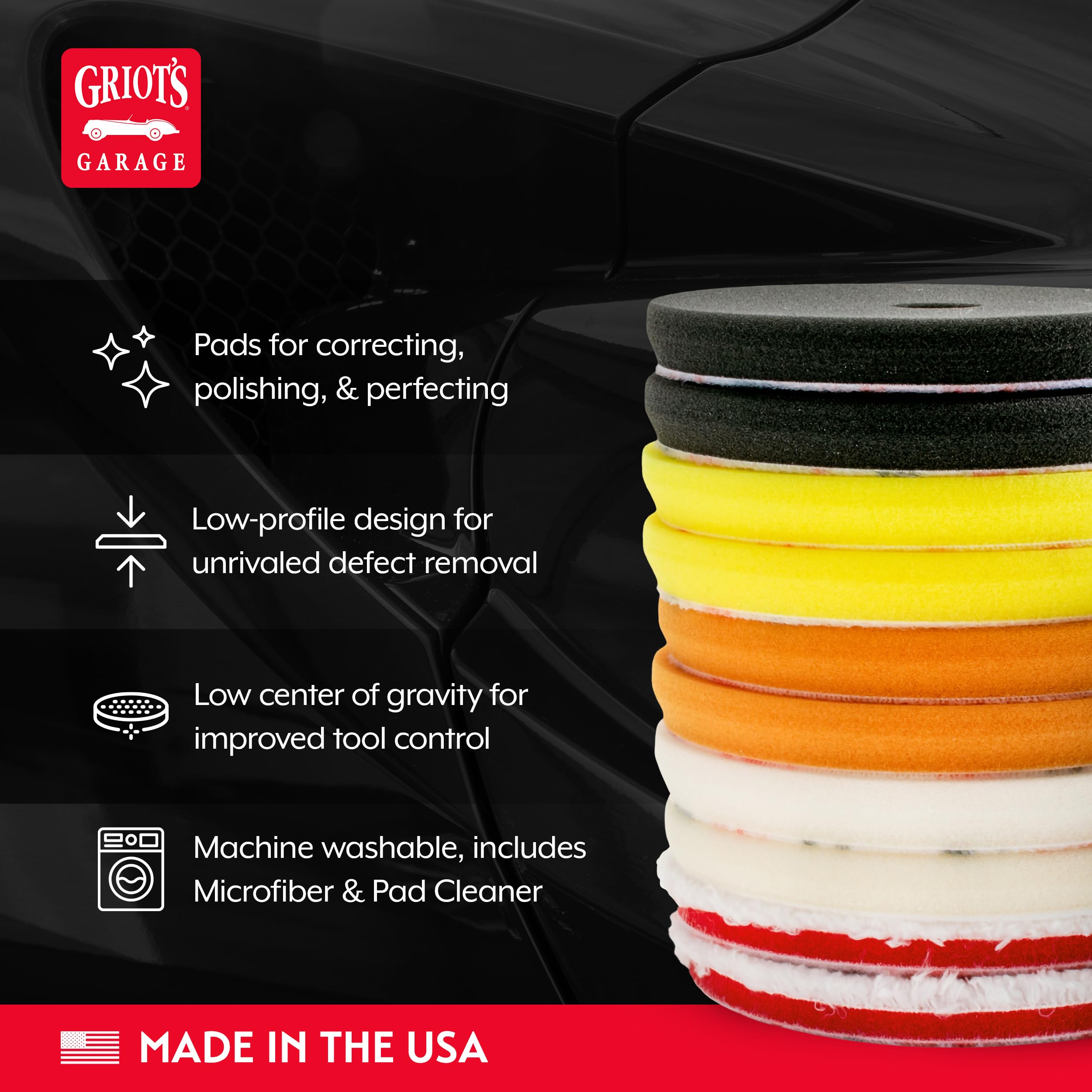 Griot's Garage 5" BOSS Pro-Grade Pad System Kit for Car Detailing, Includes Microfiber and Foam Pads for Paint Polishing, Perfecting, Correcting, and Cleaner - Image 3