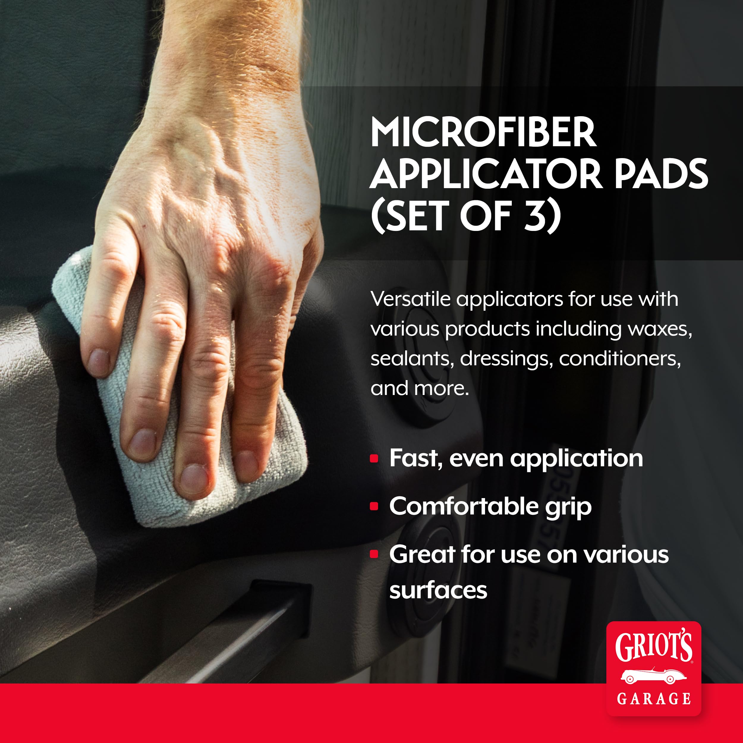 Griot's Garage 55498 Microfiber Applicator Pads (Set of 3) - Image 2