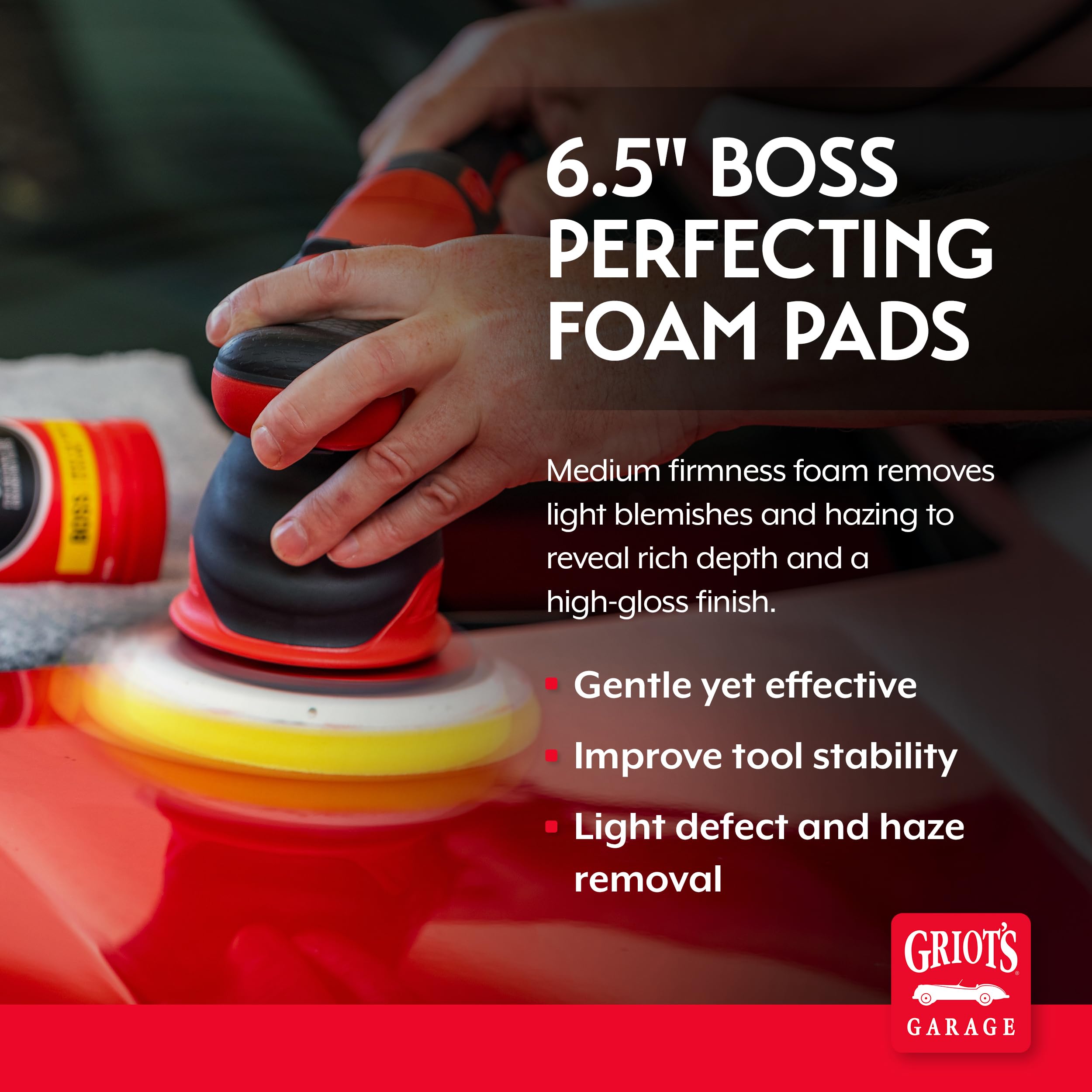 Griot's Garage 6.5” Perfecting Foam Pads for Car Polishing and Detailing, Buffing Pads for Paint Correction, Polishing, and Waxing, Yellow, Set of 2 - Image 2
