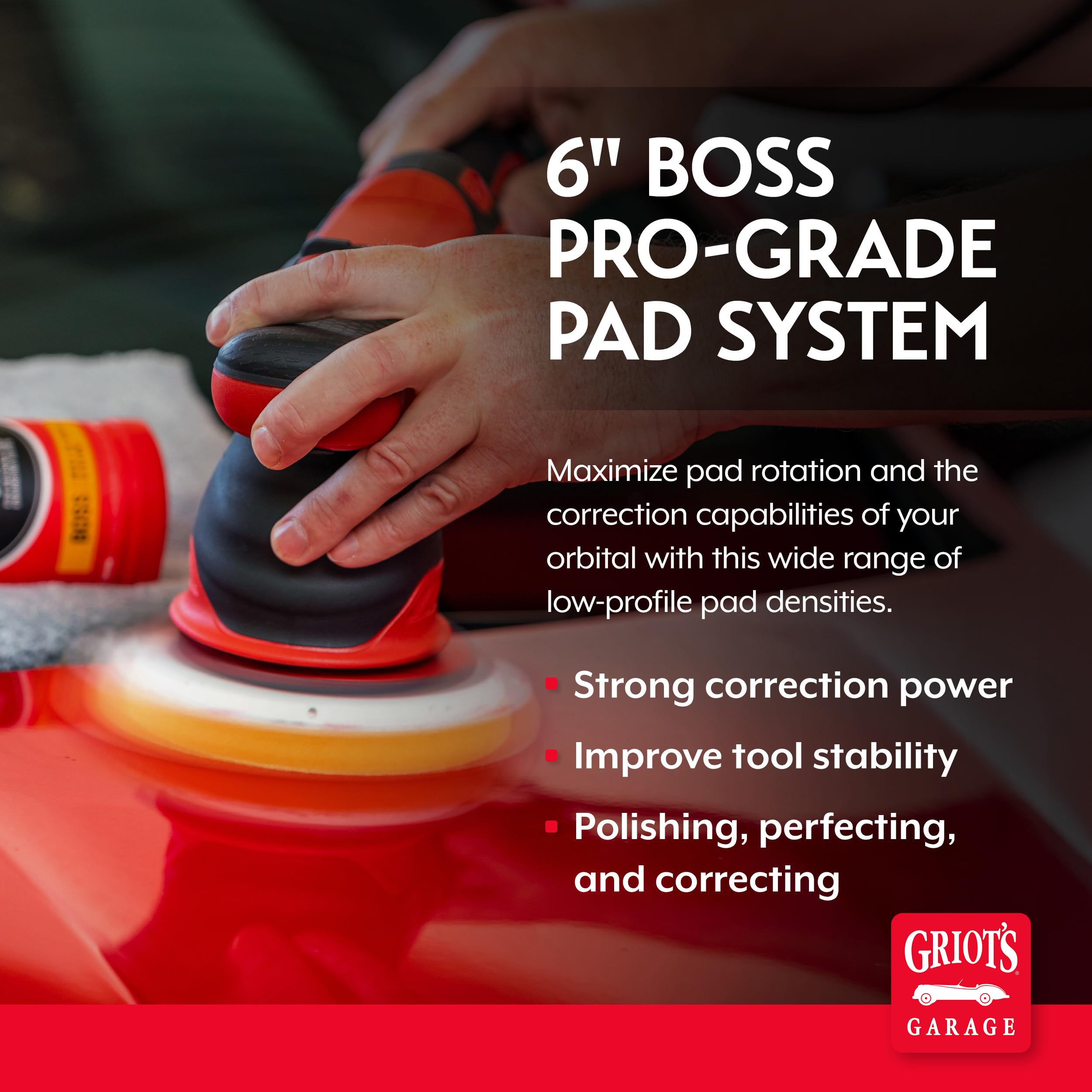 Griot's Garage 6" BOSS Pro-Grade Pad System Kit for Car Detailing, Includes Microfiber and Foam Pads for Paint Polishing, Perfecting, Correcting, and Cleaner - Image 2
