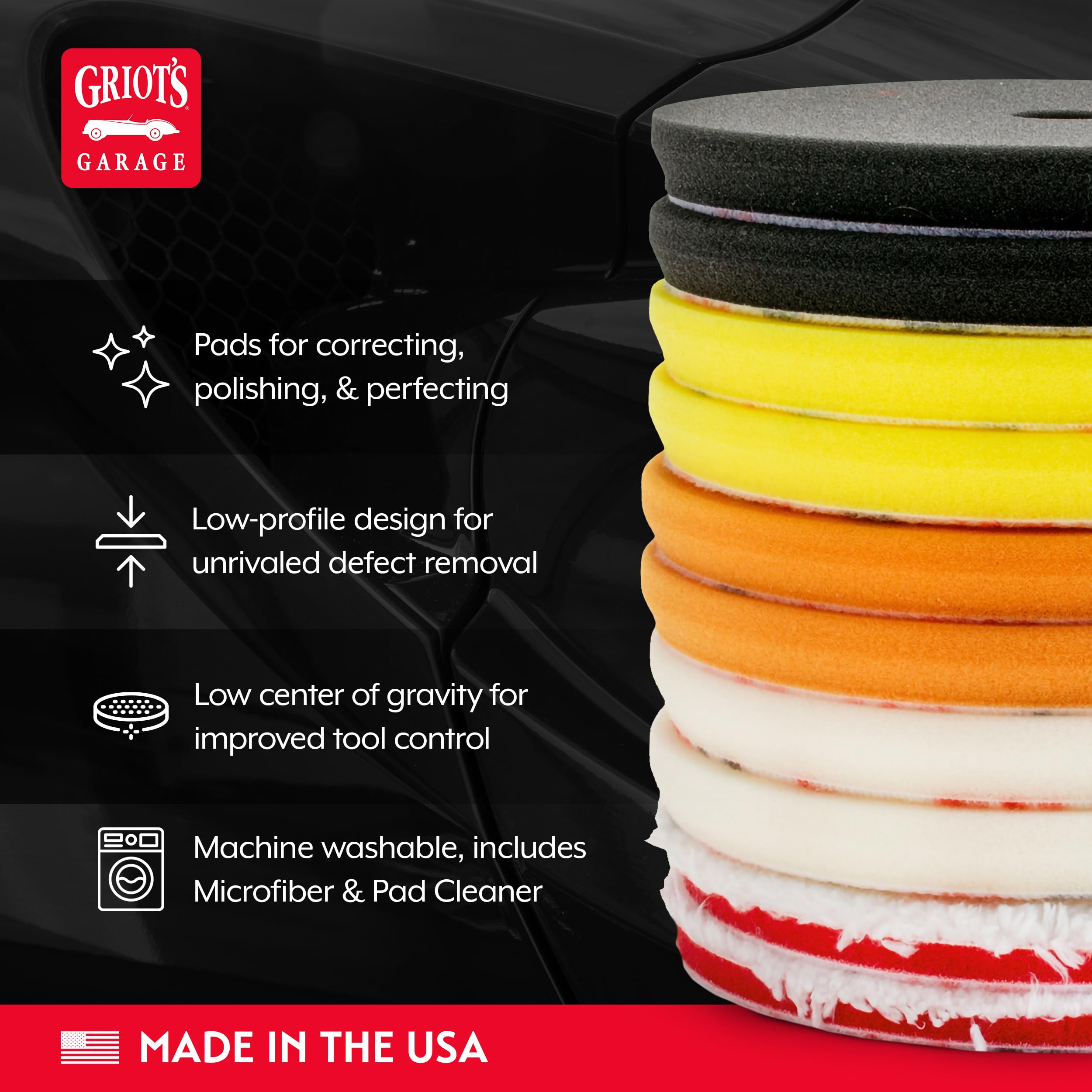Griot's Garage 6" BOSS Pro-Grade Pad System Kit for Car Detailing, Includes Microfiber and Foam Pads for Paint Polishing, Perfecting, Correcting, and Cleaner - Image 3