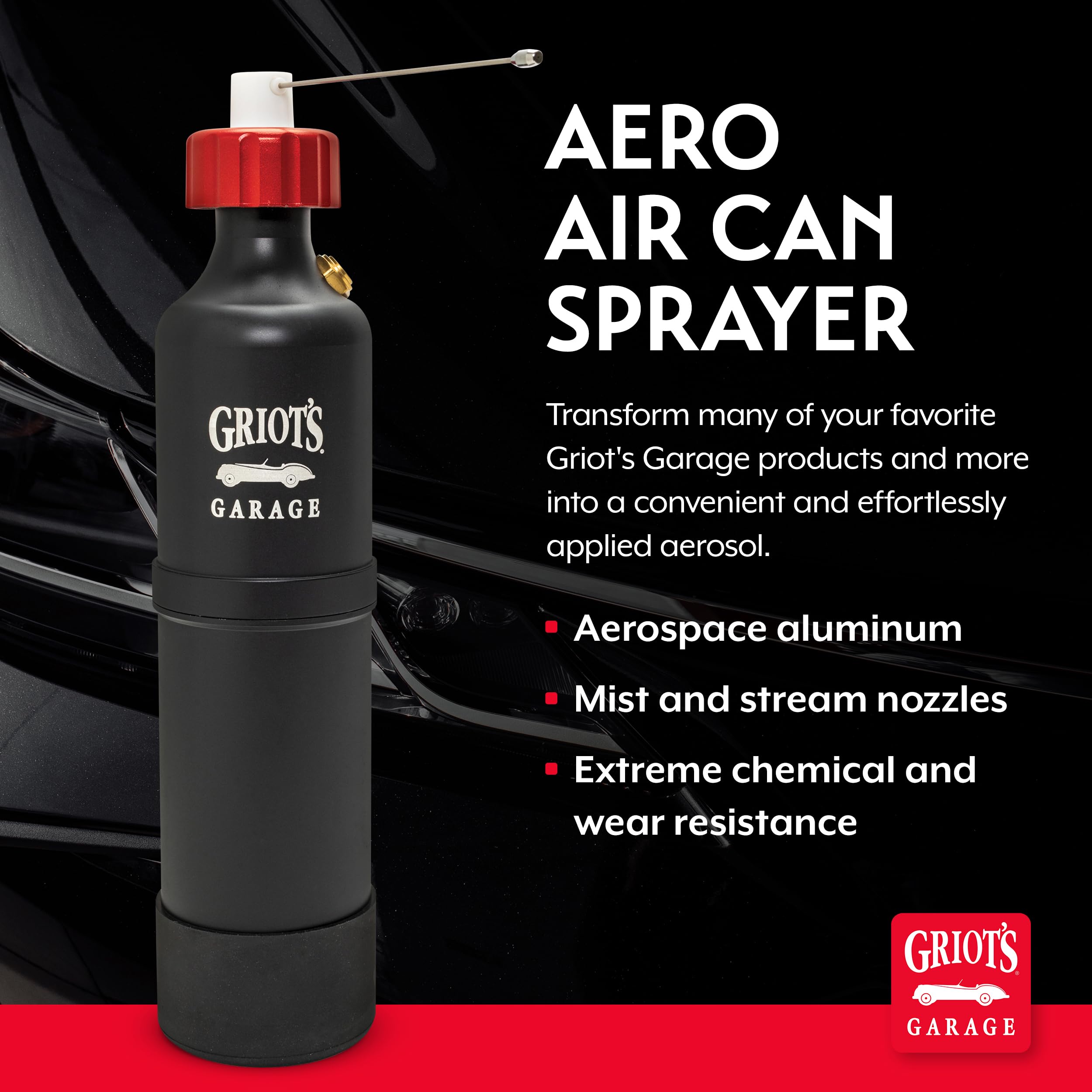 Griot's Garage Aero AIR Can Sprayer for Car Washing and Detailing, Pressurized Spray Bottle, Refillable Spray Canister, 7.7oz, 77872 - Image 2