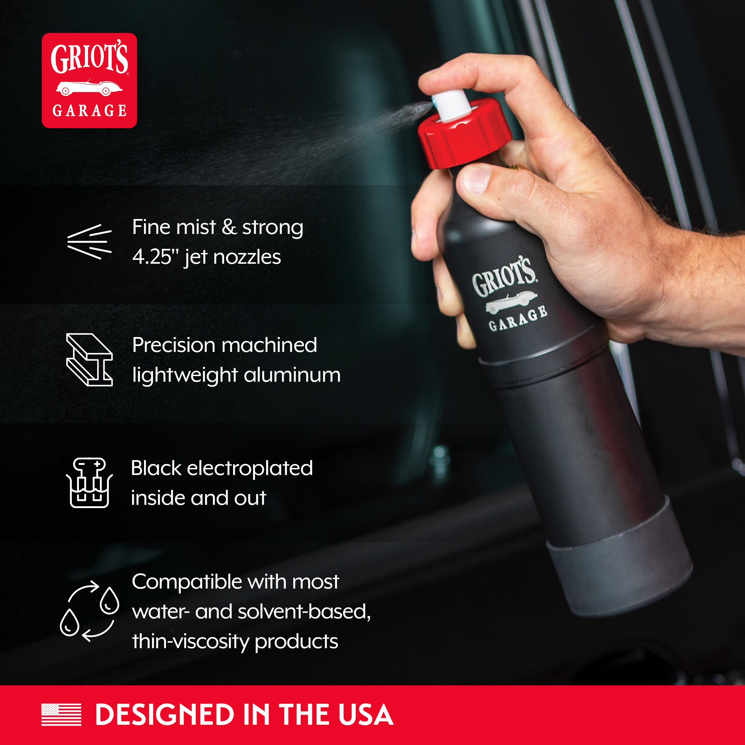 Griot's Garage Aero AIR Can Sprayer for Car Washing and Detailing, Pressurized Spray Bottle, Refillable Spray Canister, 7.7oz, 77872 - Image 3