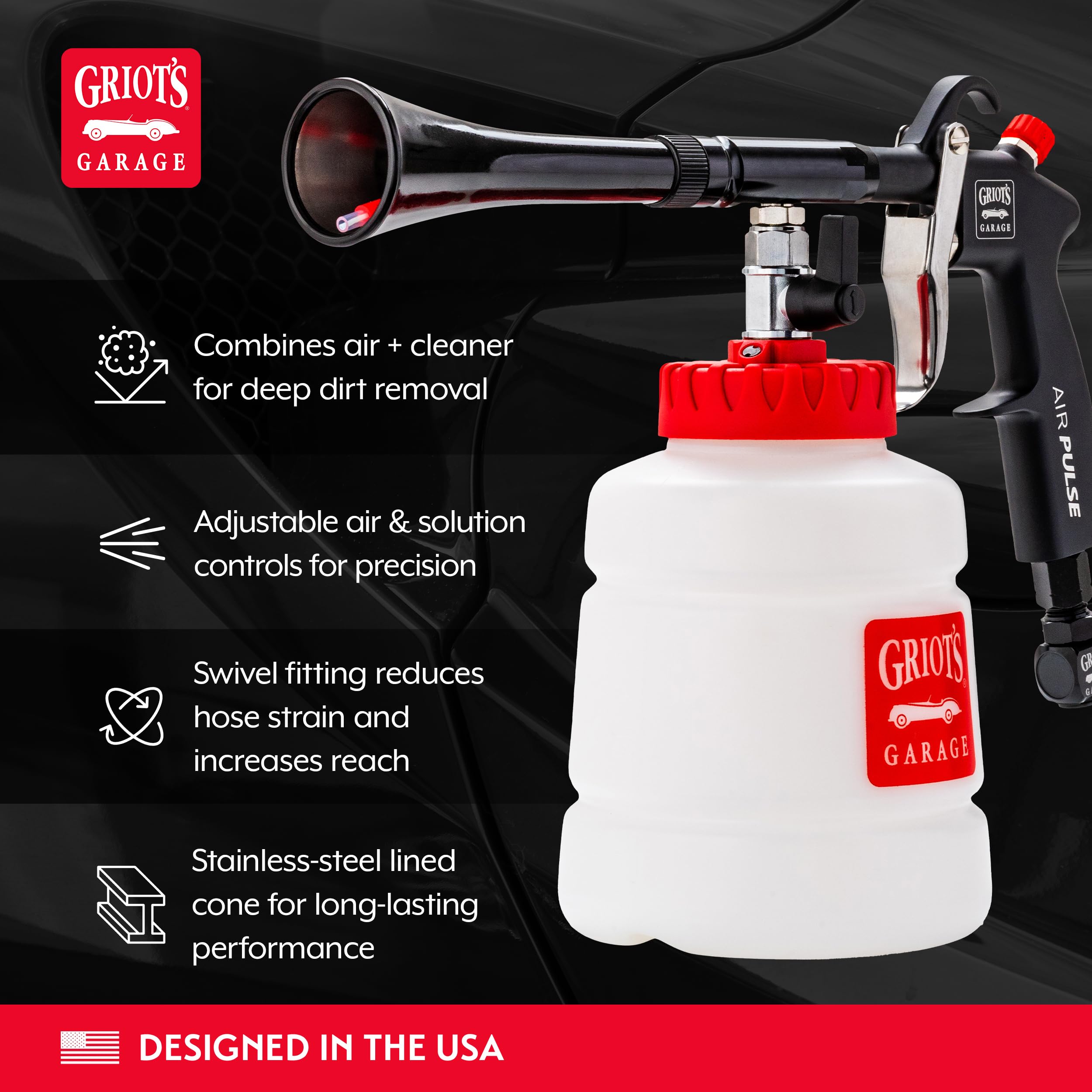 Griot's Garage Air Pulse Cleaning Gun for Car Detailing, Pneumatic Air Cleaner for Interior and Exterior Auto Surfaces, Compatible with Alkaline and Surfactant-Based Vehicle Cleaners, 90565 - Image 3