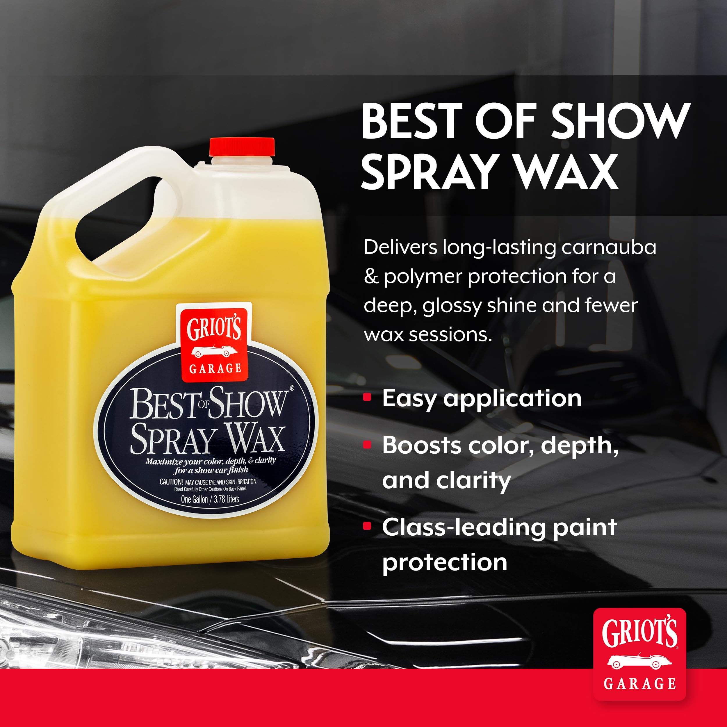 Griot's Garage Best of Show Spray Wax for Car Detailing, Works on Paint Protection Films and Ceramic Coatings, Provides Long-Lasting Coverage Between Uses, 10969, One Gallon - Image 2