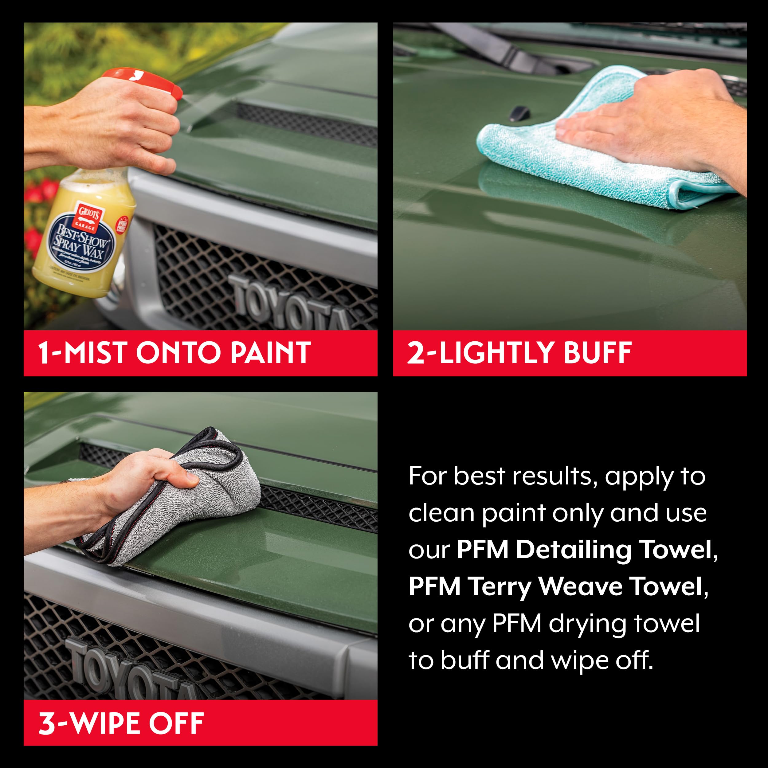 Griot's Garage Best of Show Spray Wax for Car Detailing, Works on Paint Protection Films and Ceramic Coatings, Provides Long-Lasting Coverage Between Uses, 10969, One Gallon - Image 4