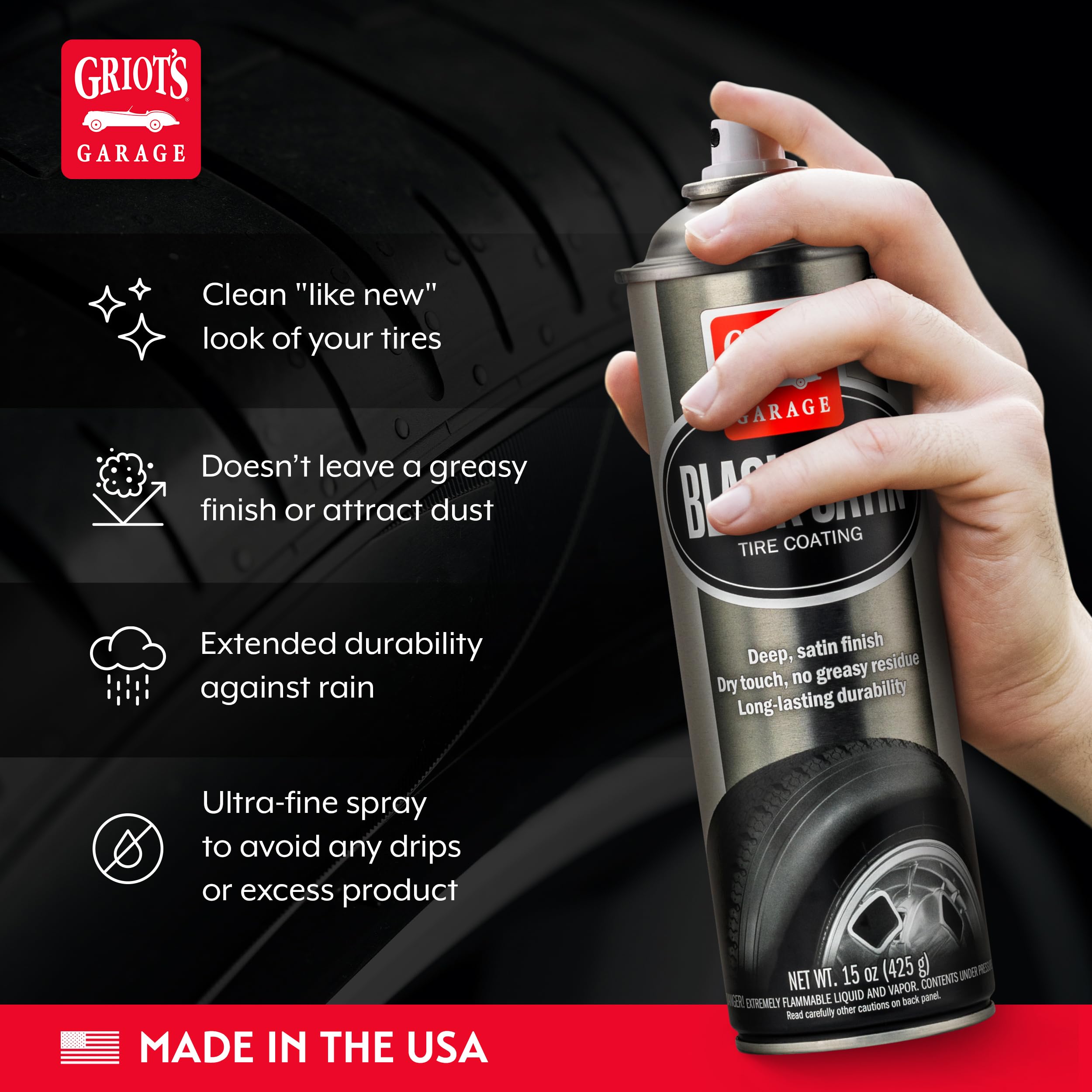 Griot's Garage Black Satin Tire Coating 15oz (6 Pack) - Image 3