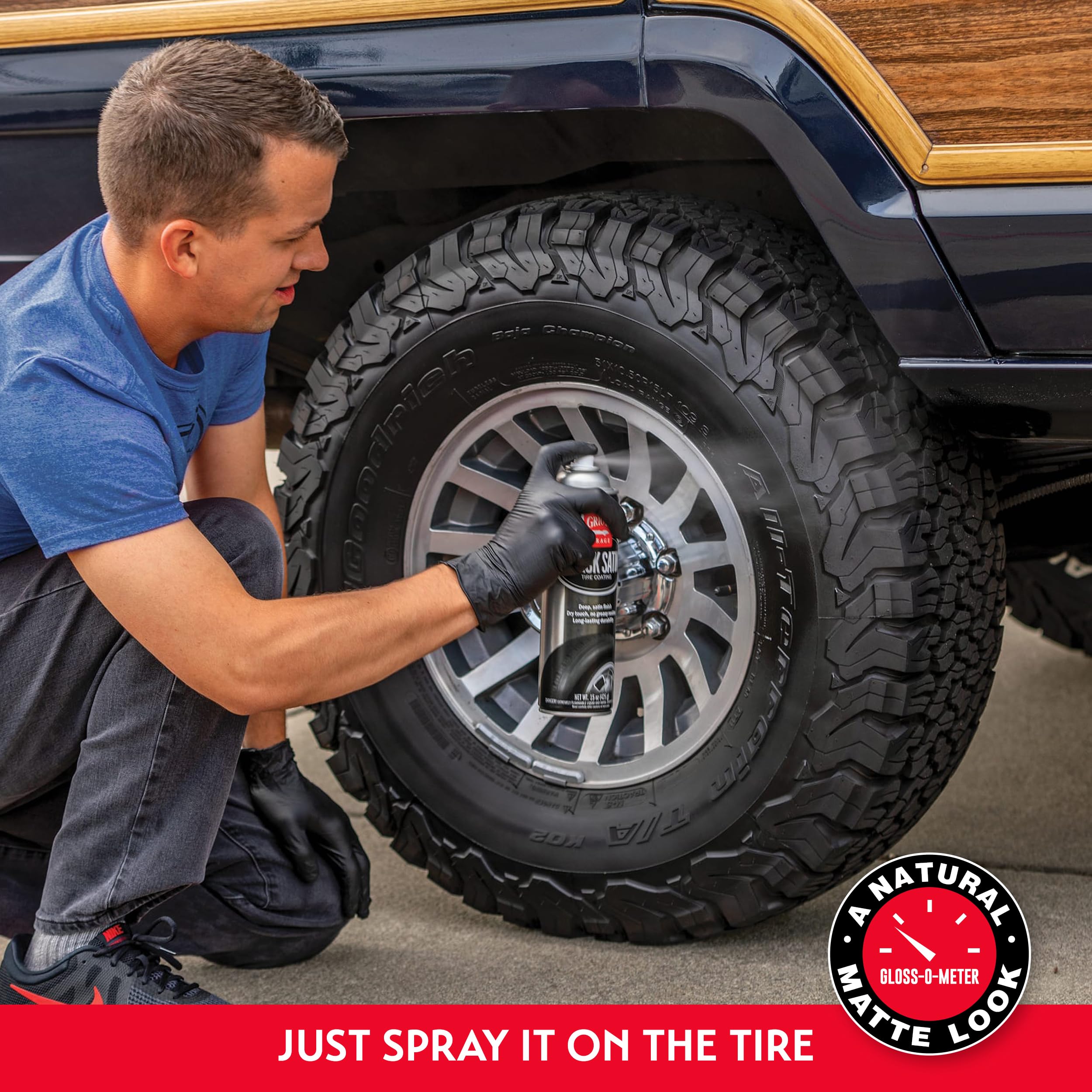 Griot's Garage Black Satin Tire Coating, Provides a Low-Gloss, Satin Finish, Non-Greasy, Long-Lasting, Quick-Drying, Easy-to- Use, No Mess, 10951, 15oz - Image 4