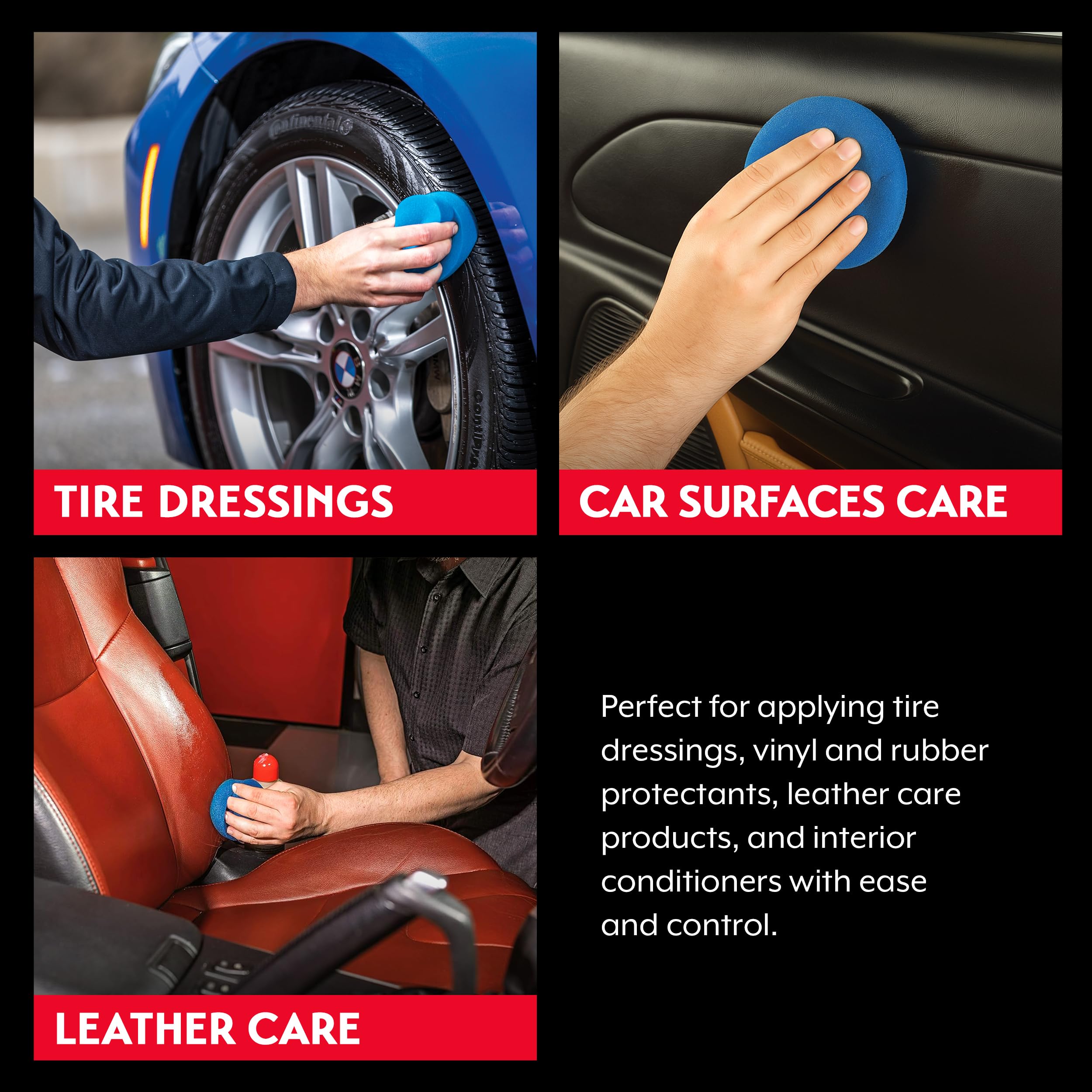 Griot's Garage Blue Detail Sponges for Car Detailing and Polishing, Foam Applicators for Waxes, Tire Dressings, Cleaners, Coatings, and Conditioners, 11205, Set of 2 - Image 4