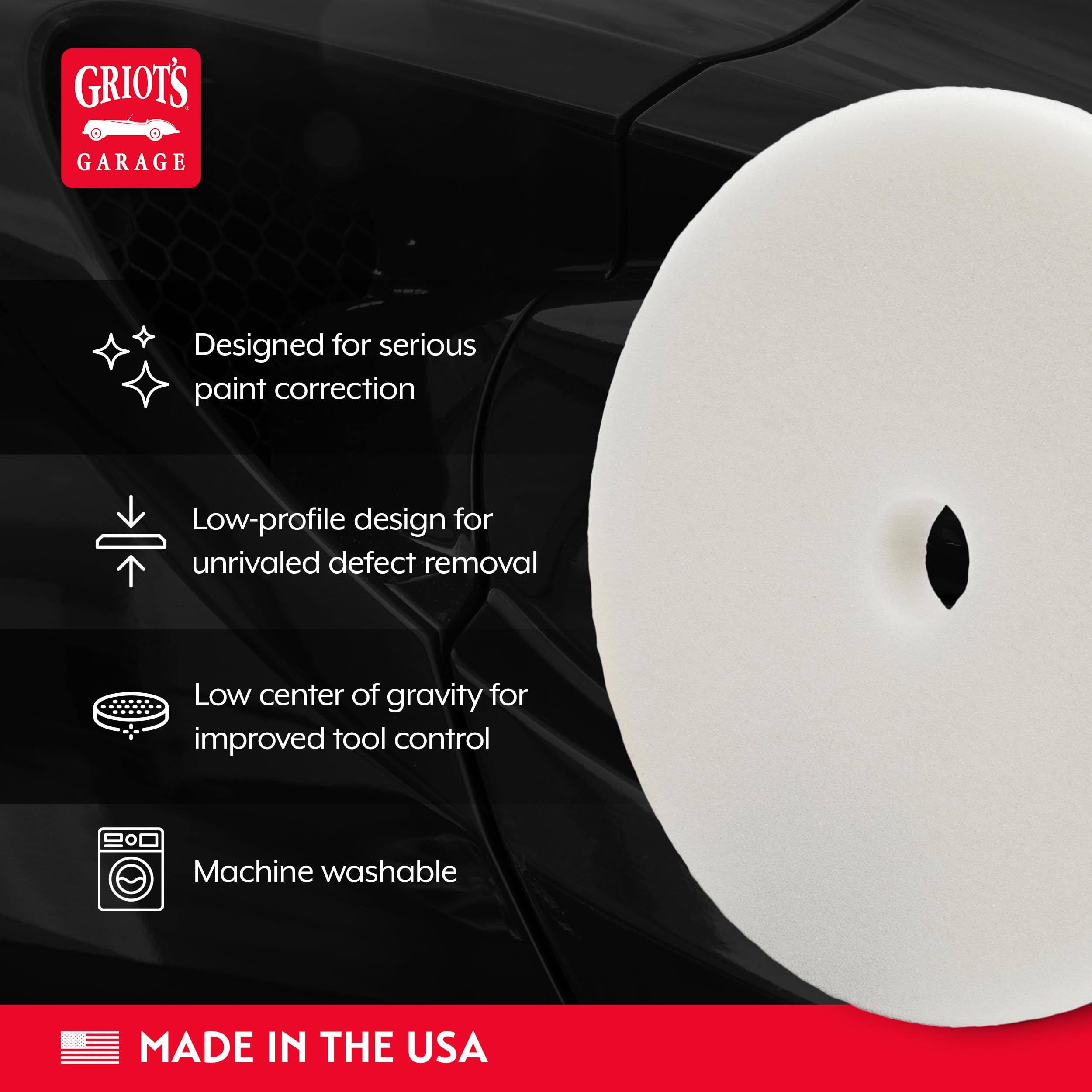 Griot's Garage BOSS 6.5" Fast Correcting Foam Pads for Car Polishing and Detailing, Buffing Pads for Moderate to Severe Scratch Removal, Set of 2 - Image 3