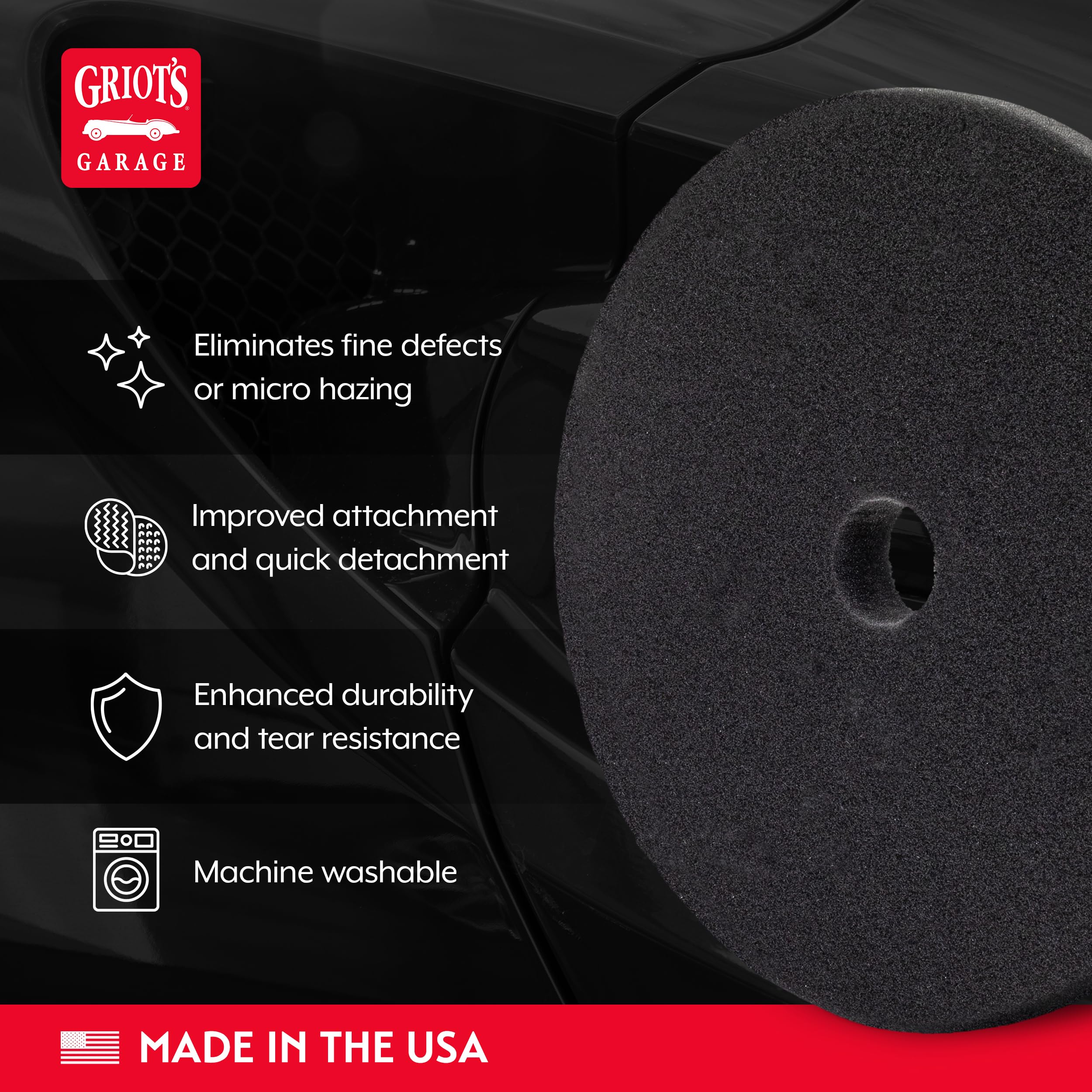 Griot's Garage BOSS 6.5" Fast Correcting Foam Pads for Car Polishing and Detailing, Buffing Pads for Moderate to Severe Scratch Removal, Set of 2 - Image 3