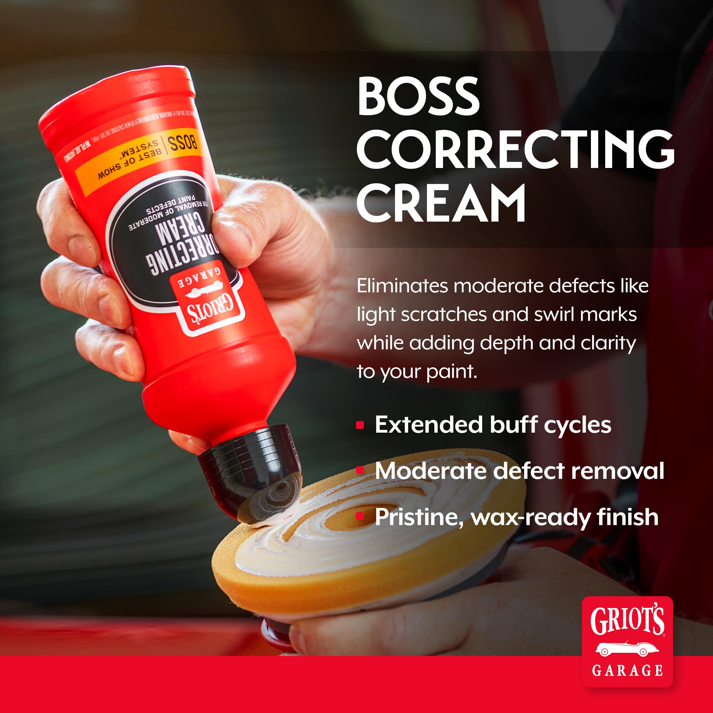 Griot's Garage BOSS Correcting Cream for Car Polishing and Detailing, Swirl, Scratch Remover for Vehicles, 16oz - Image 2