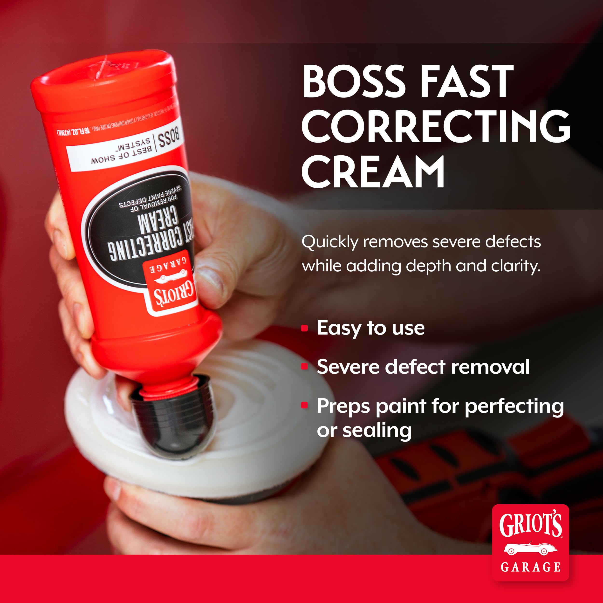Griot's Garage BOSS Fast Correcting Cream for Car Polishing and Detailing, Swirl, Scratch Remover for Vehicles, 16oz - Image 2