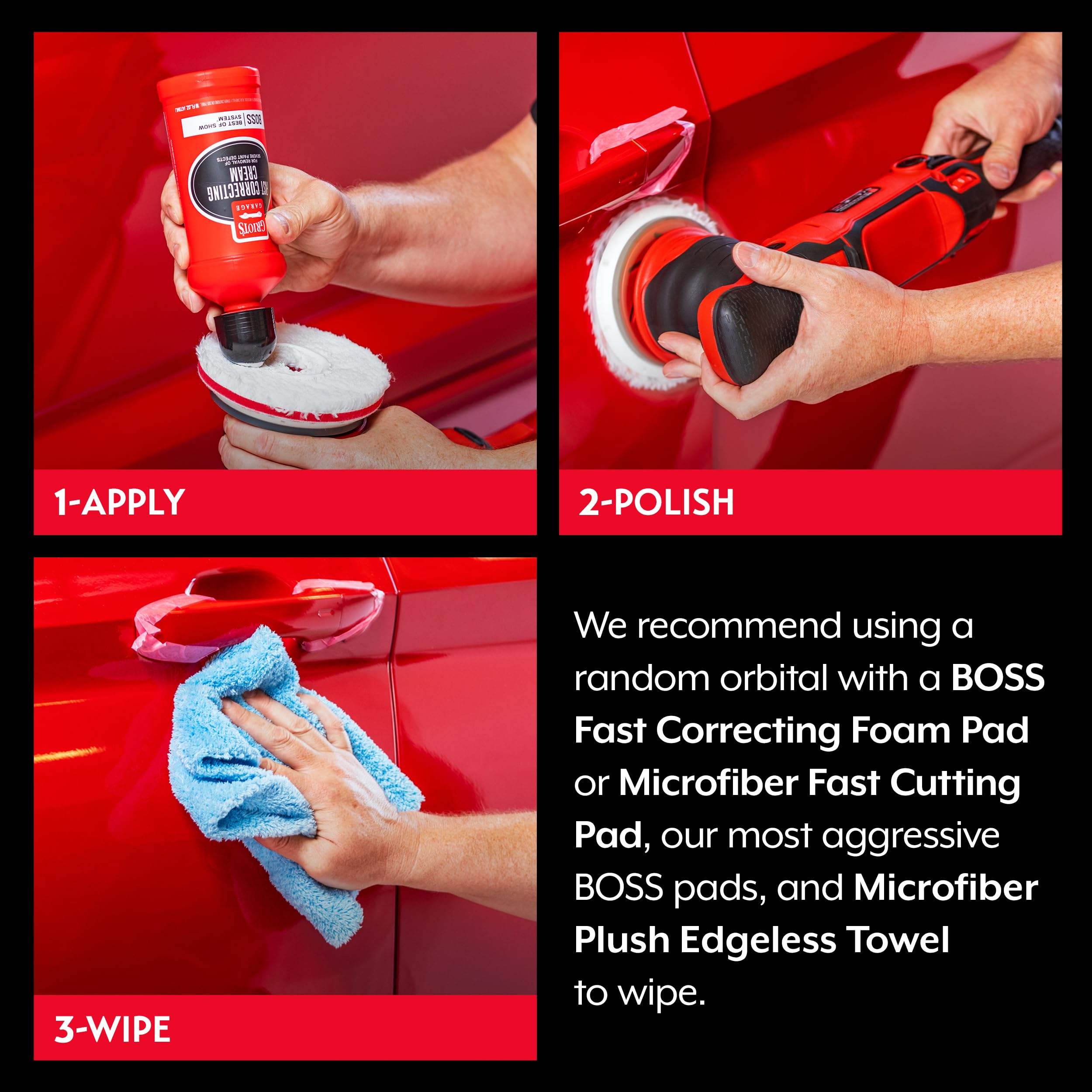 Griot's Garage BOSS Fast Correcting Cream for Car Polishing and Detailing, Swirl, Scratch Remover for Vehicles, 16oz - Image 4