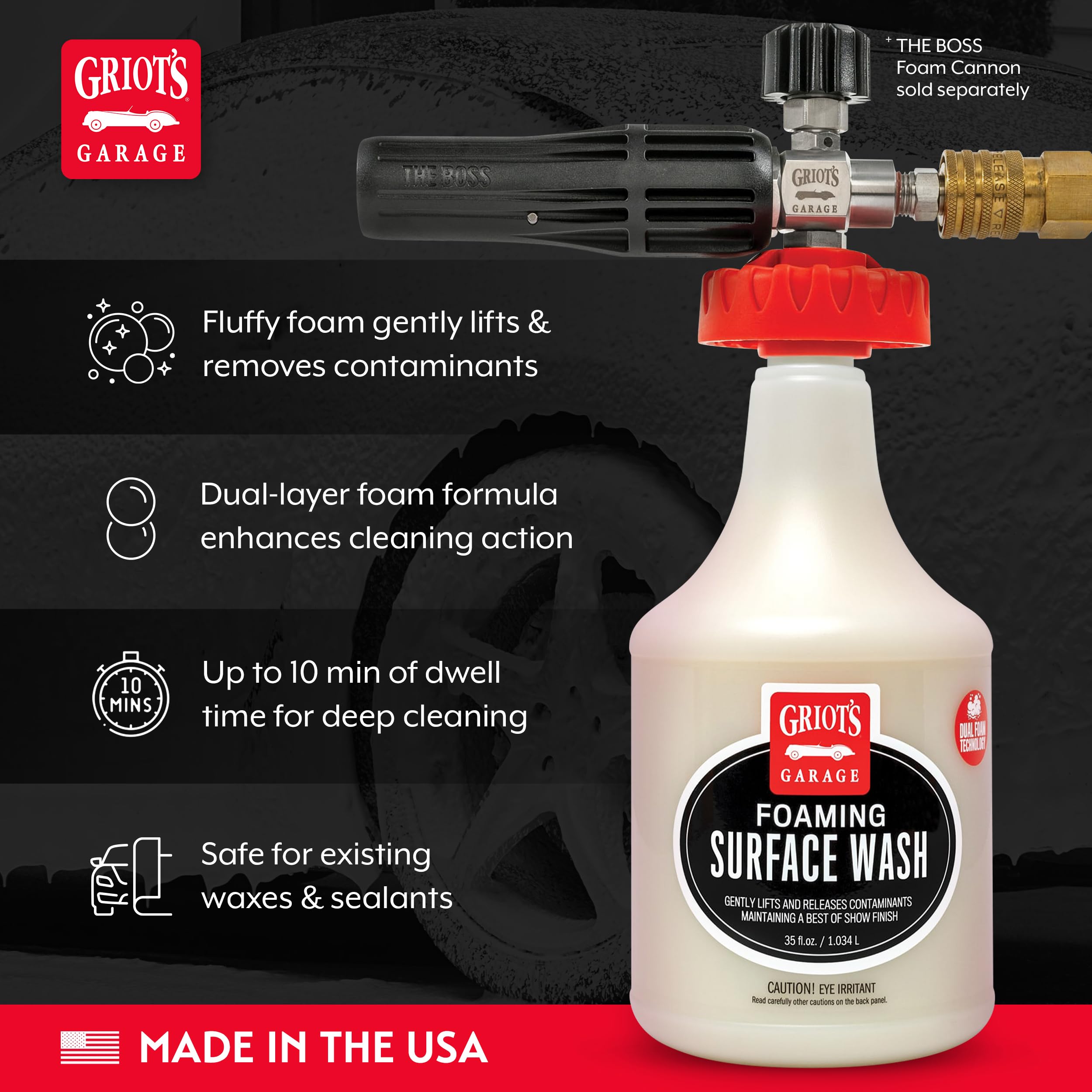 Griot's Garage BOSS Foaming Surface Wash for Car Cleaning and Detailing, Compatible with the BOSS Foam Cannon Auto-Mix System, 35oz - Image 3