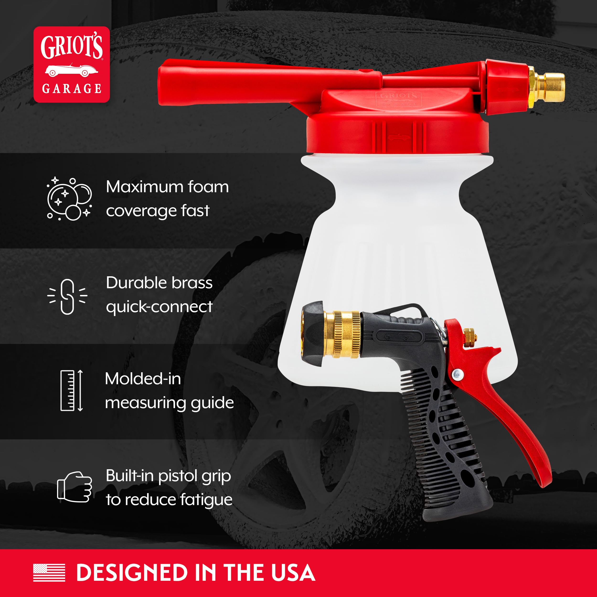Griot's Garage Brilliant Finish Foaming Sprayer, Car Wash, SUV, RV, Boat, Vehicle, Foam Gun for Garden Hose, Soap Cannon, 32 Oz Bottle, 51140 - Image 3