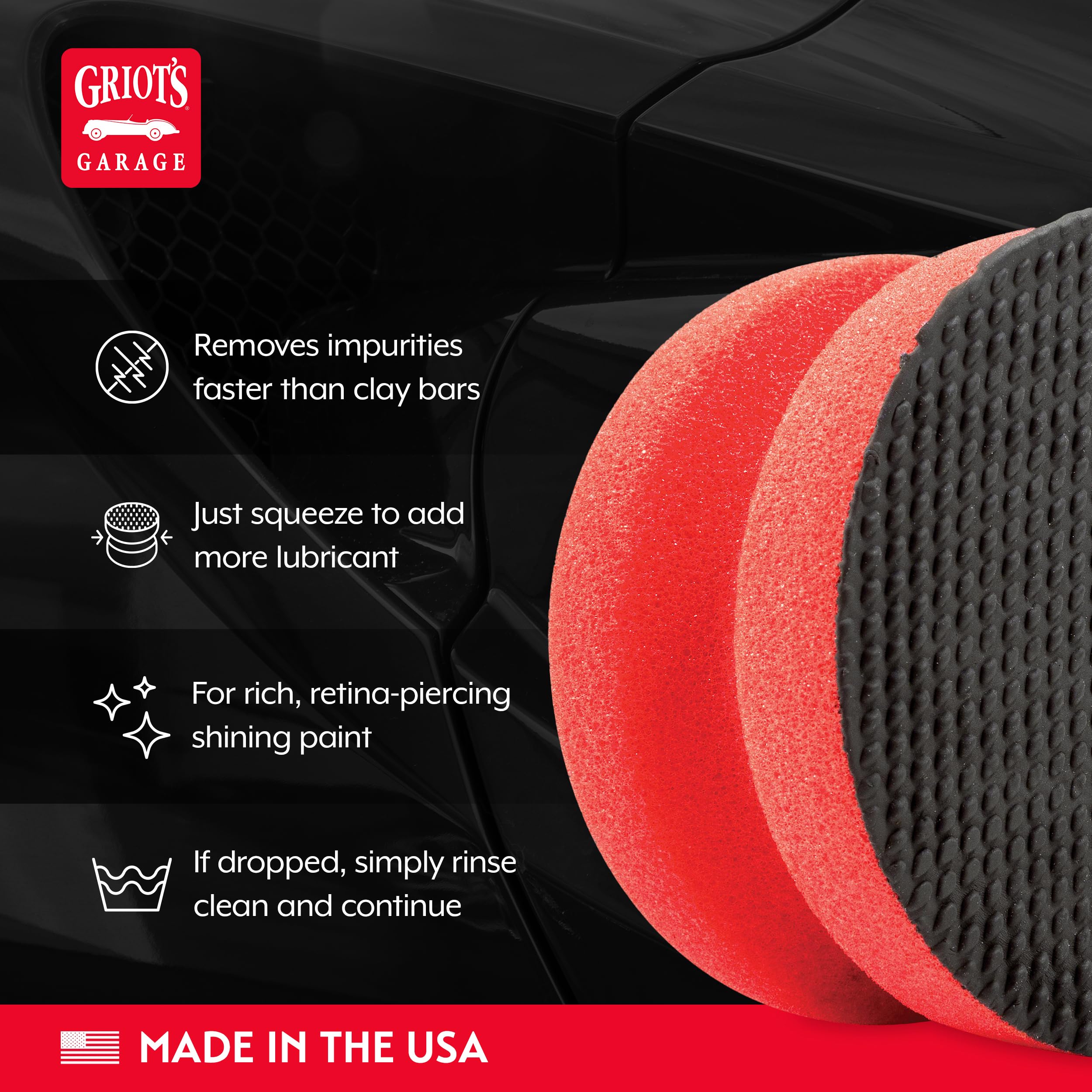 Griot's Garage Brilliant Finish Synthetic Clay for Car Detailing, Creates a Smooth Paint Surface and Lasts Longer Than Traditional Bars, 10691 - Image 3