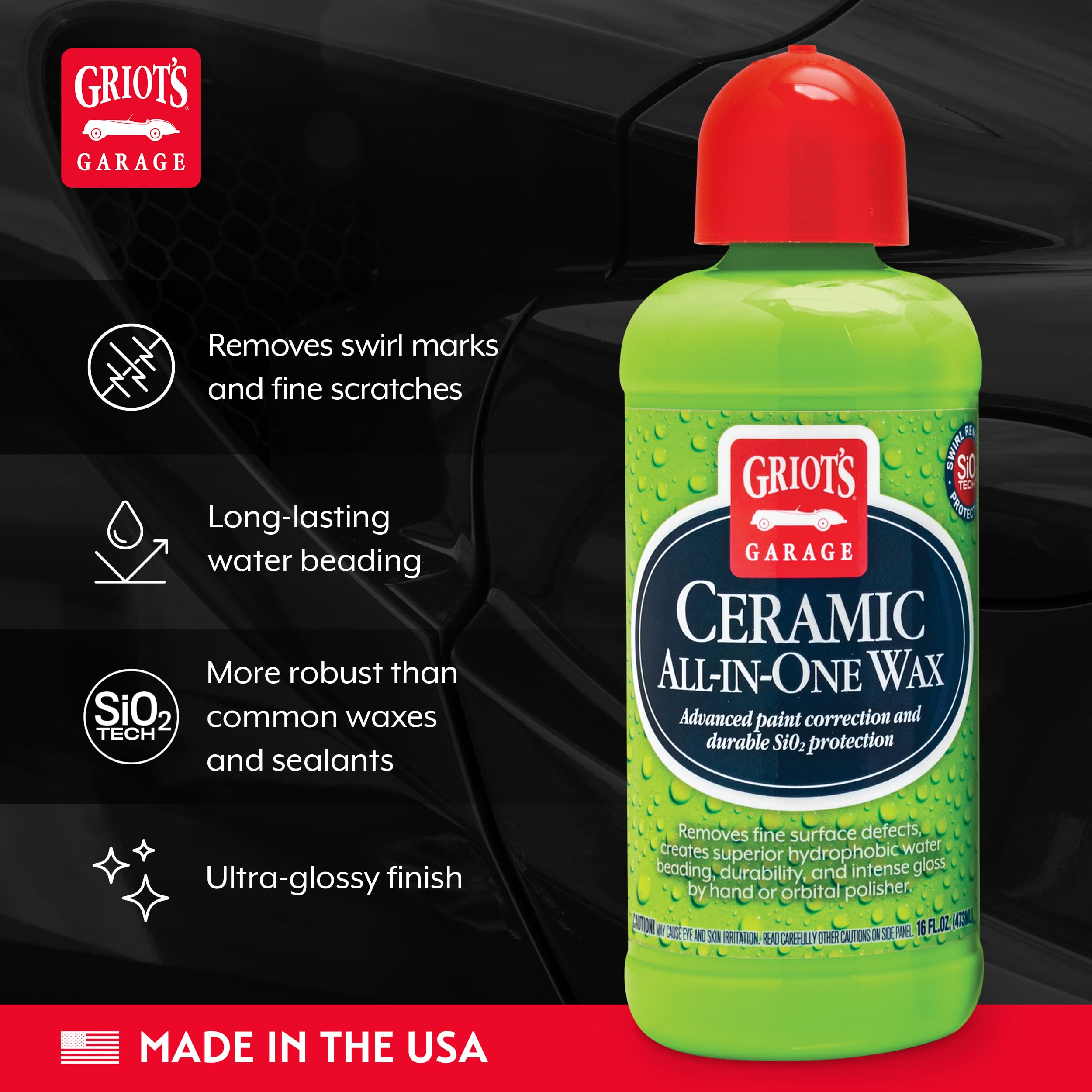 Griot’s Garage Ceramic All-In-One Wax for Car Waxing, Trucks, and RVs, Ideal for Defect Removal and Paint Protection, 16 Oz, 10895 - Image 3