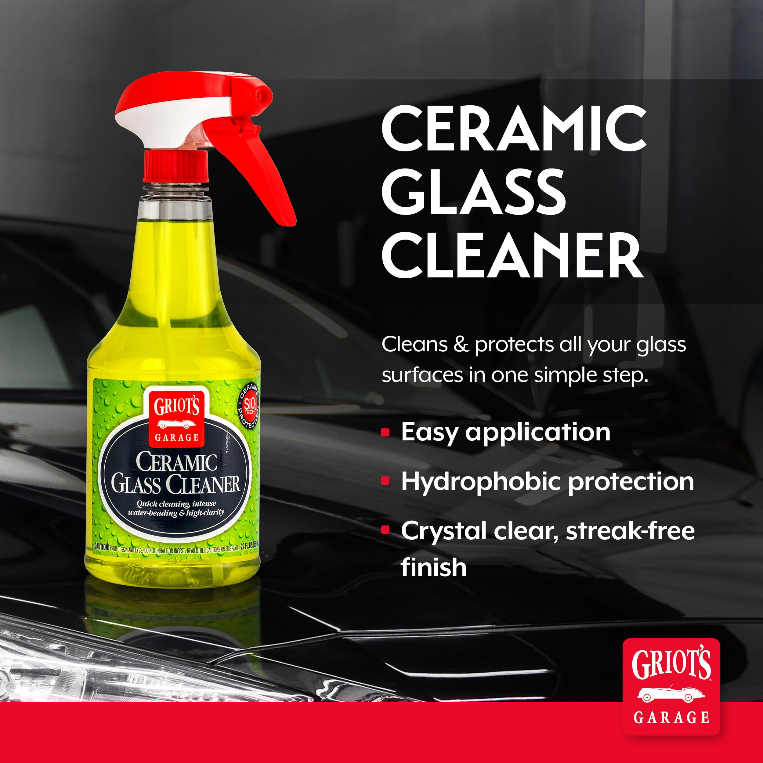Griot's Garage Ceramic Glass Cleaner Spray for Car Windows, Windshields, Mirrors and Home Use, Cleans and Protects, Streak-Free, 10835, 22oz - Image 2