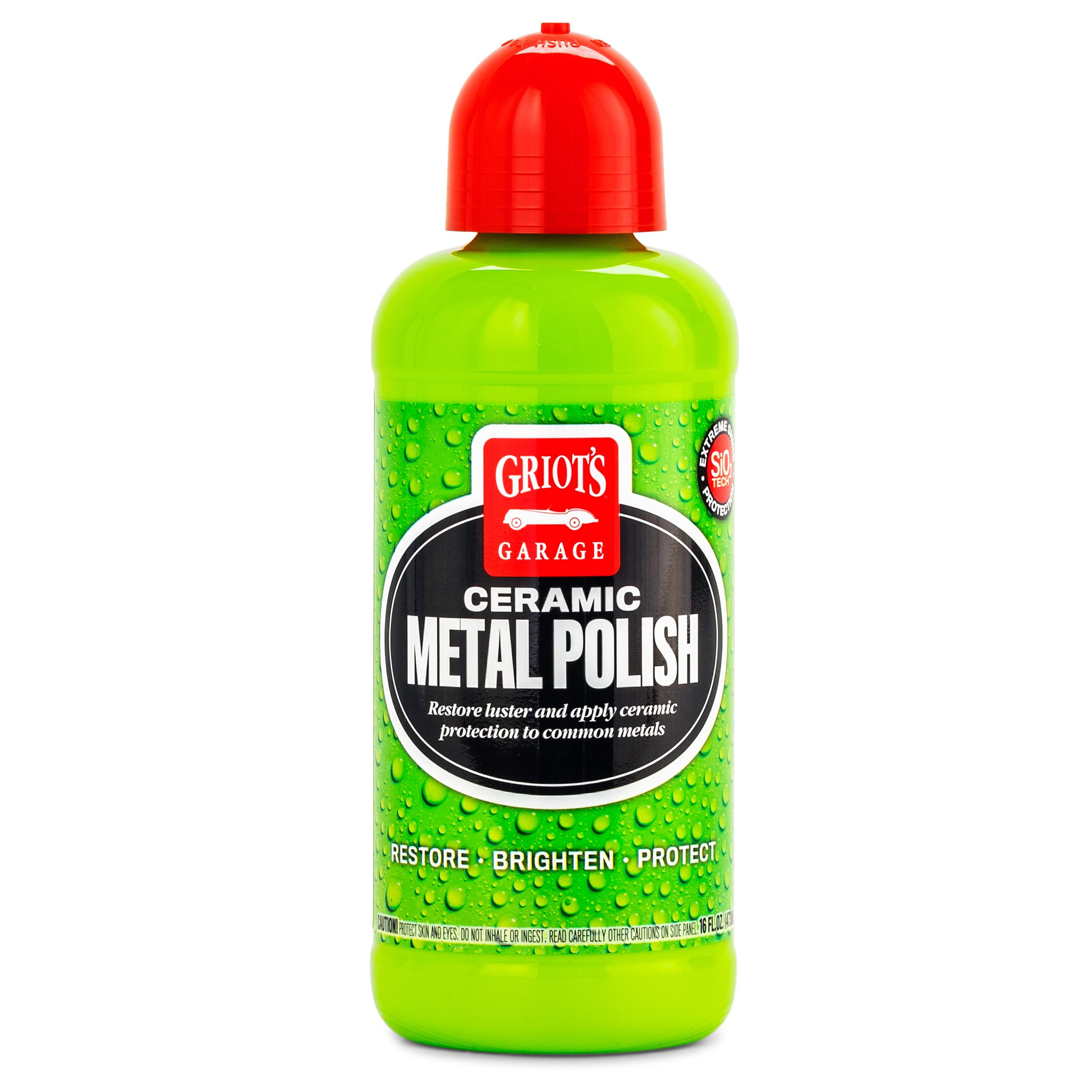 Griot's Garage Ceramic Metal Polish for Car Detailing, Restorer and Oxidation Remover for Aluminum, Brass, Chrome, Stainless Steel, Silver, and Copper, 16 Ounces, 10864