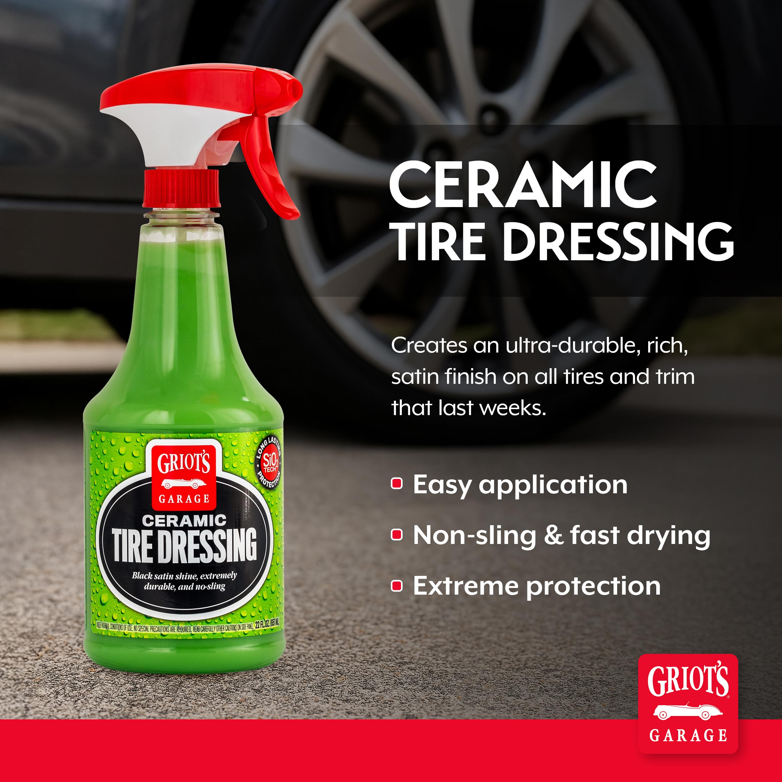 Griot's Garage Ceramic Tire Dressing Coating for Car Detailing, Safe for Rubber, Vinyl, and Plastic Trim on Cars, Trucks, SUVs, Motorcycles, and RVs, 10842, 22oz - Image 2