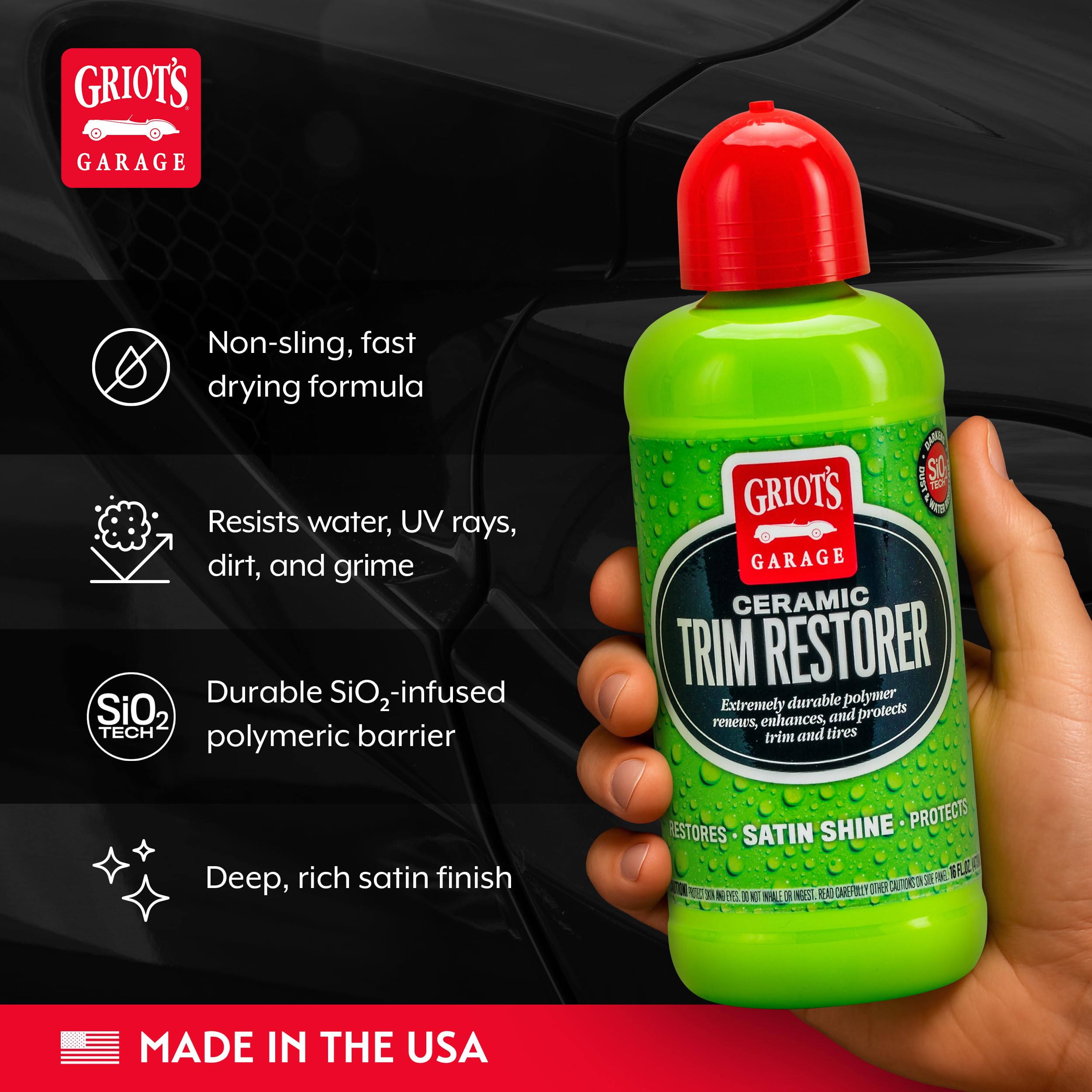 Griot's Garage Ceramic Trim Restorer for Car Detailing, Ceramic-Infused Coating for Exterior and Interior Plastics, Vinyl, and More, 10944, 16oz - Image 3