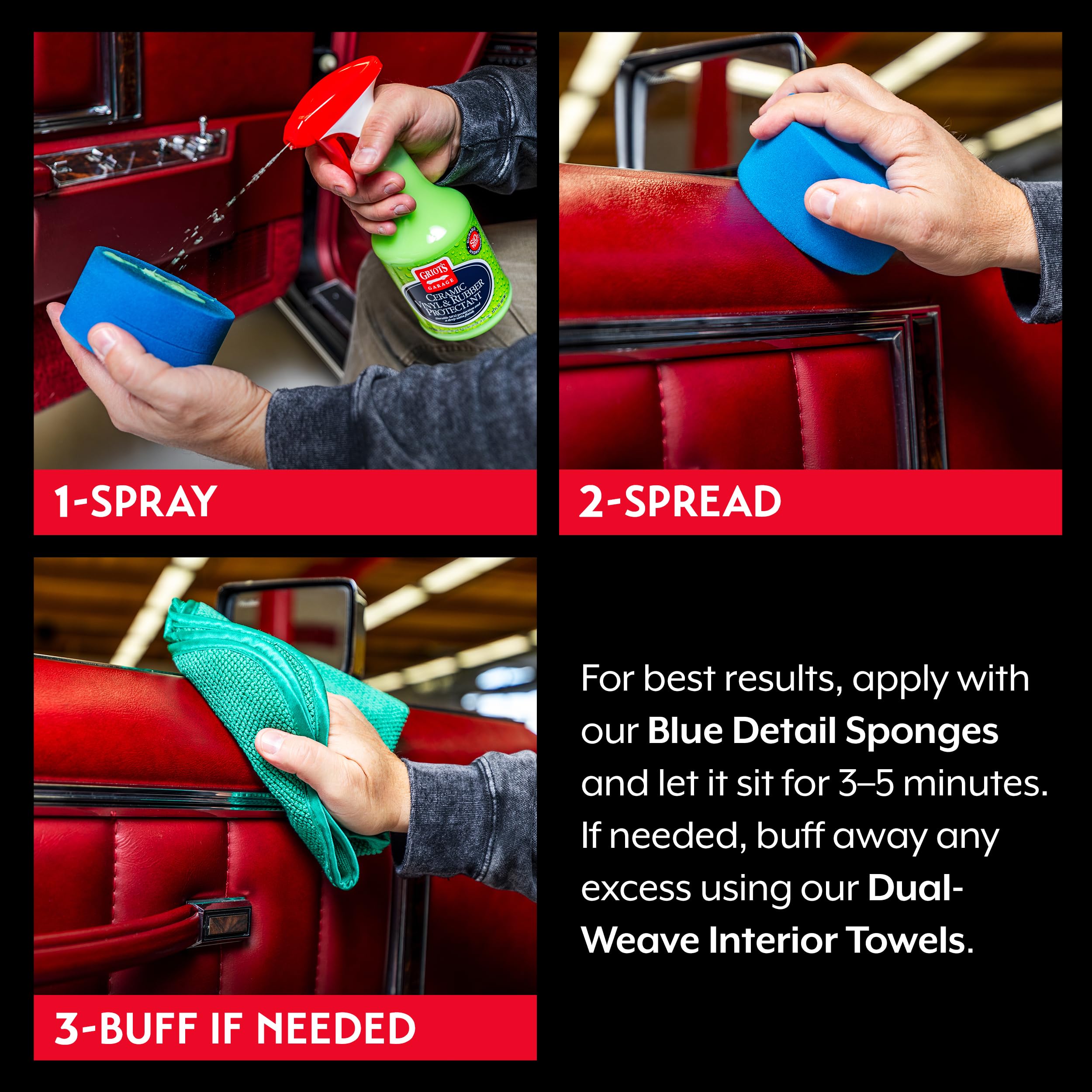 Griot's Garage Ceramic Vinyl and Rubber Protectant for Car Detailing, Restorer and Protectant for Dashboards, Door Panels, Tires, Exterior Trim, Moldings, and More, 10821, 22oz - Image 4