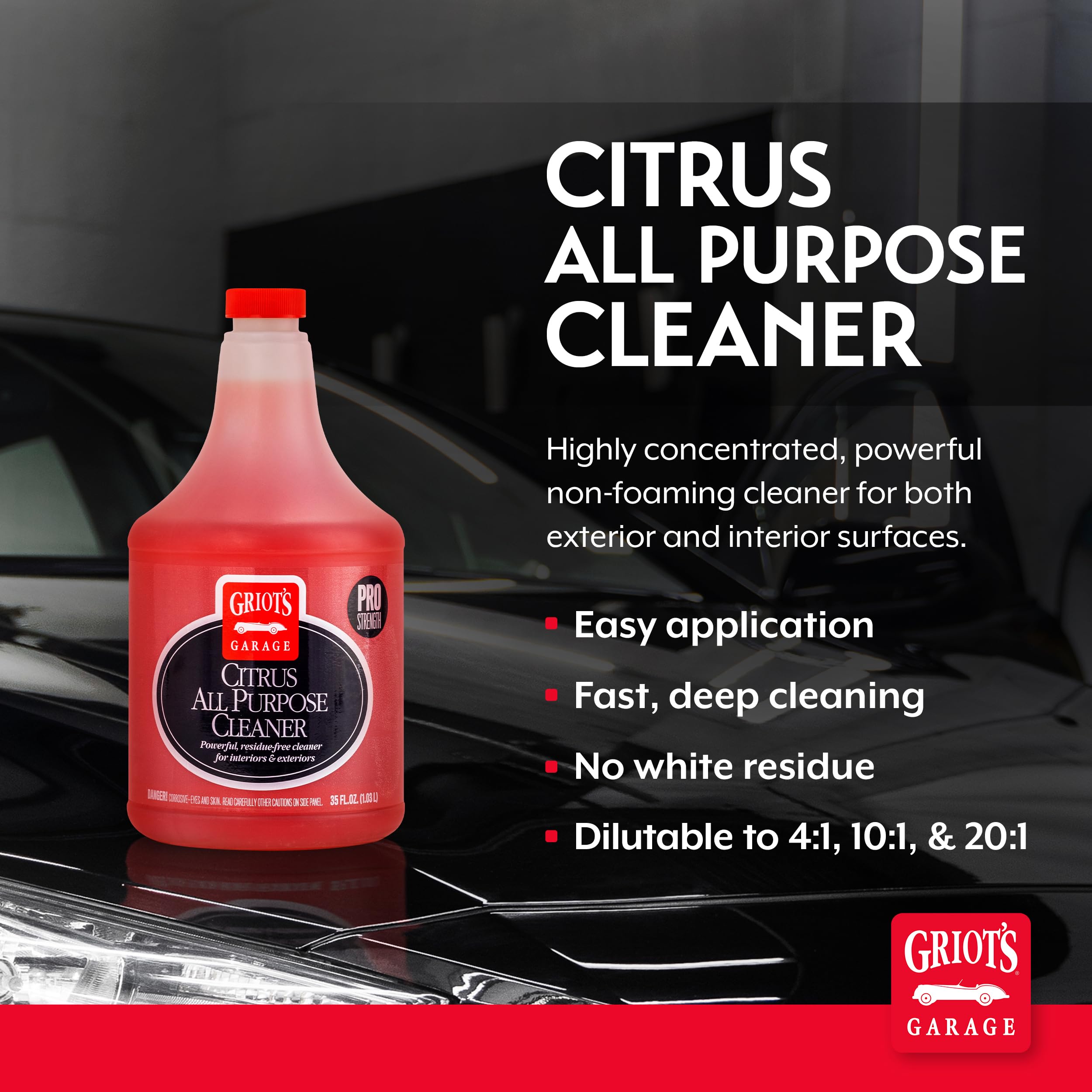 Griot's Garage Citrus All Purpose Cleaner for Car Detailing, Works for Exterior and Interior Surfaces Including Carpet, Upholstery, Vinyl, Plastic, and More, 10815, 35oz - Image 2