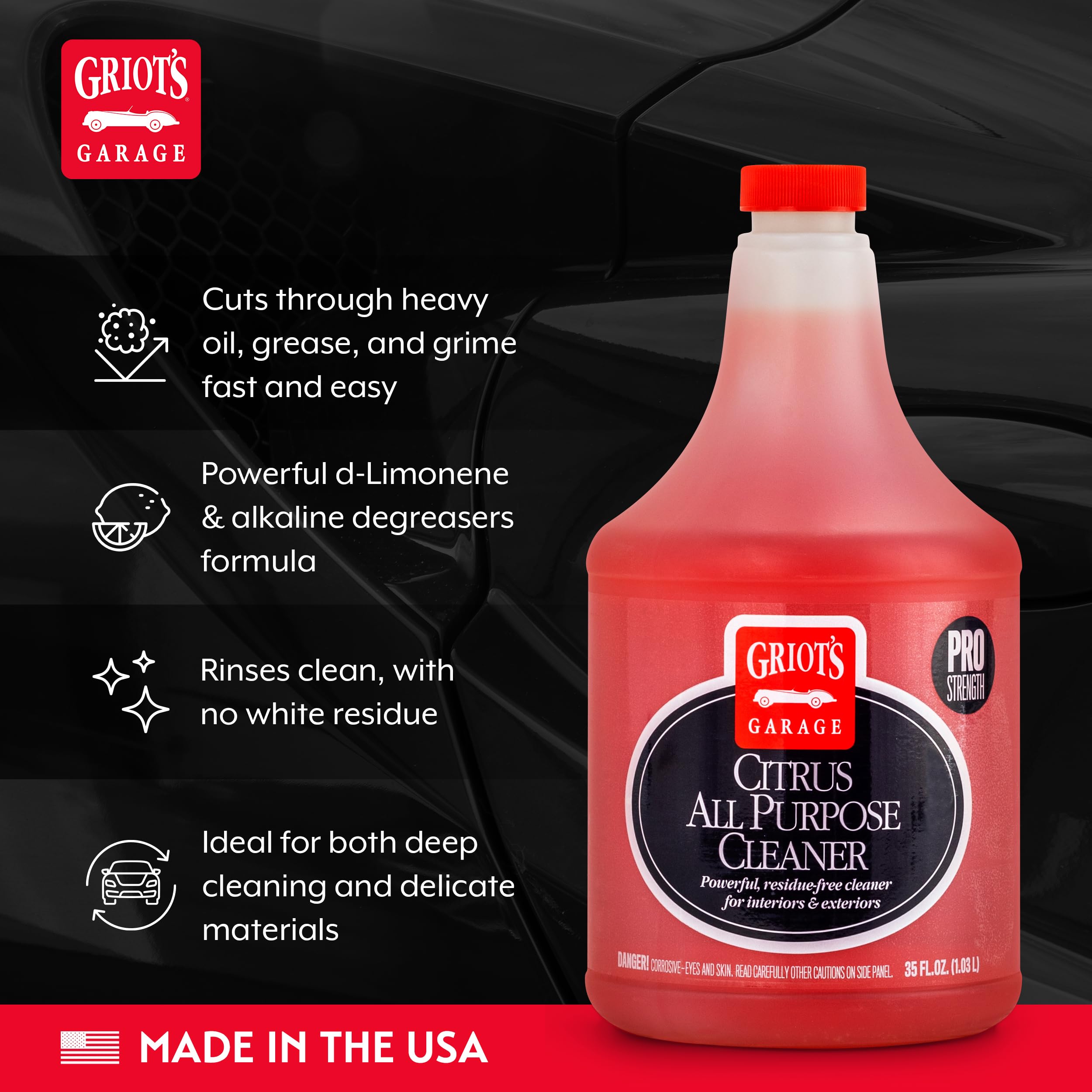 Griot's Garage Citrus All Purpose Cleaner for Car Detailing, Works for Exterior and Interior Surfaces Including Carpet, Upholstery, Vinyl, Plastic, and More, 10815, 35oz - Image 3