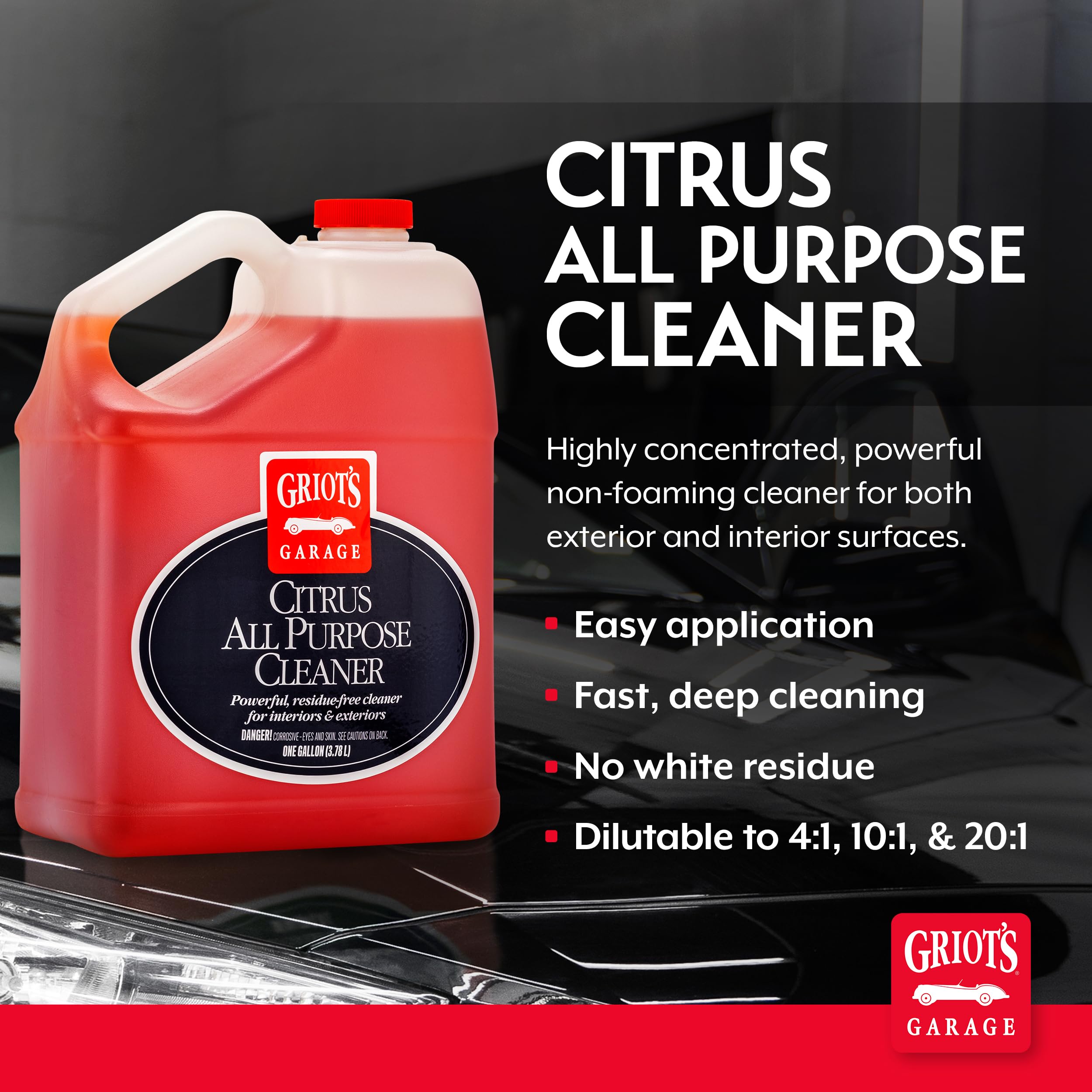 Griot's Garage Citrus All Purpose Cleaner for Car Detailing, Works for Exterior and Interior Surfaces Including Carpet, Upholstery, Vinyl, Plastic, and More, 10844, One Gallon - Image 2