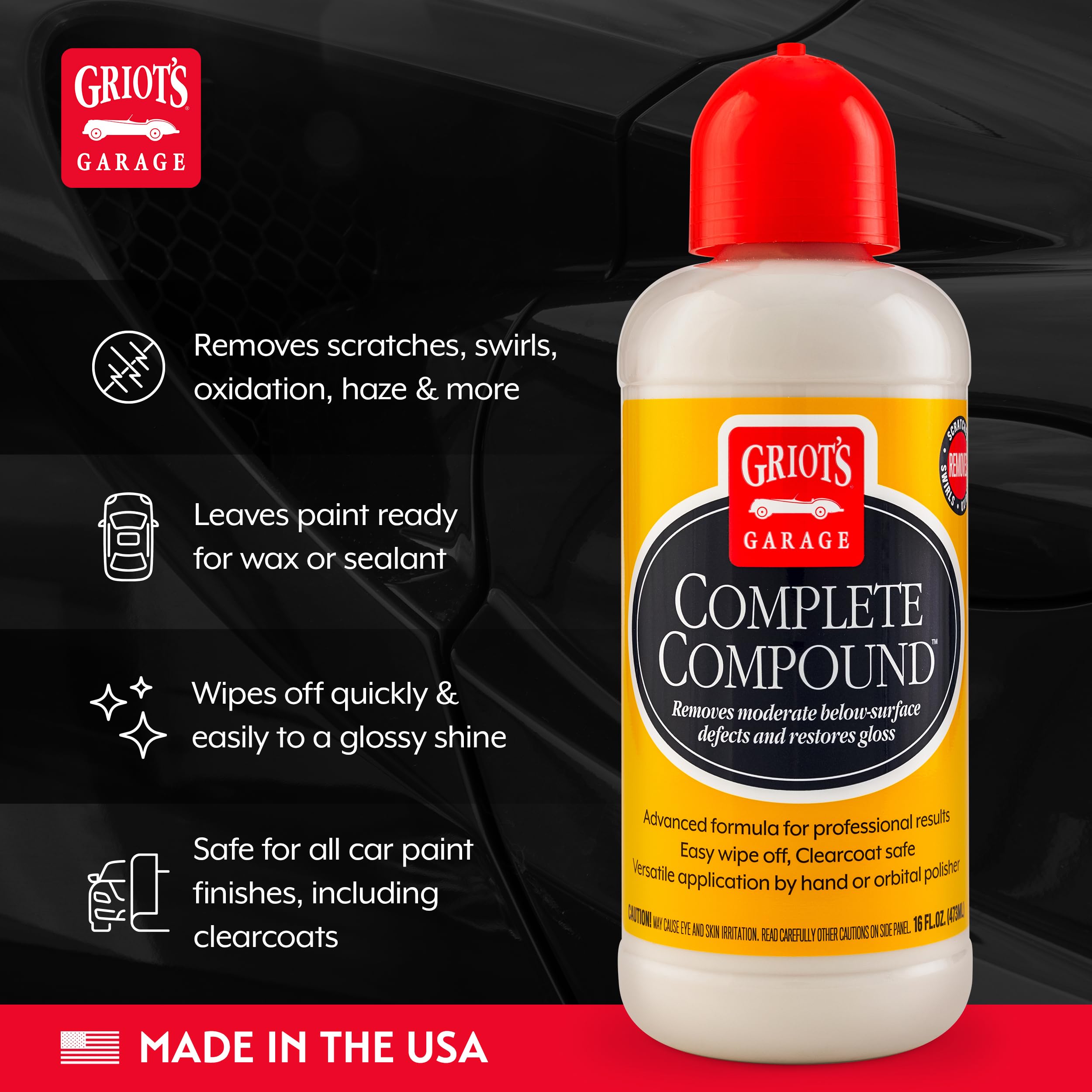 Griot's Garage Complete Compound, Car Scratch Remover for All Automotive Paint Finishes, Removes Scratches, Swirl Marks, Water Spots, Oxidation and Other Defects, 10862, 16oz - Image 3