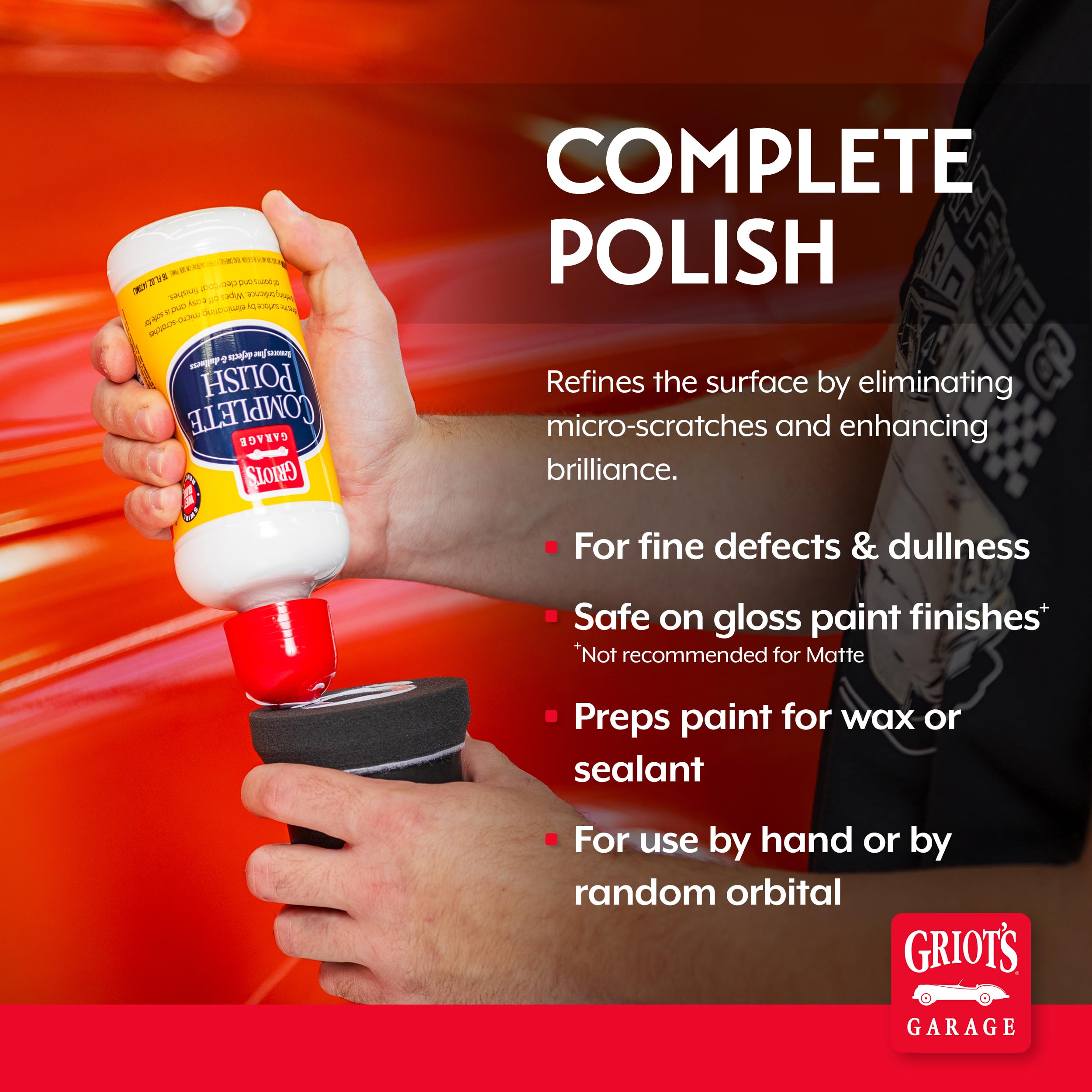 Griot's Garage Complete Polish, Car Scratch Remover for Automotive Paint Finishes, Removes Fine Scratches and Dullness, 10876, 16oz - Image 2