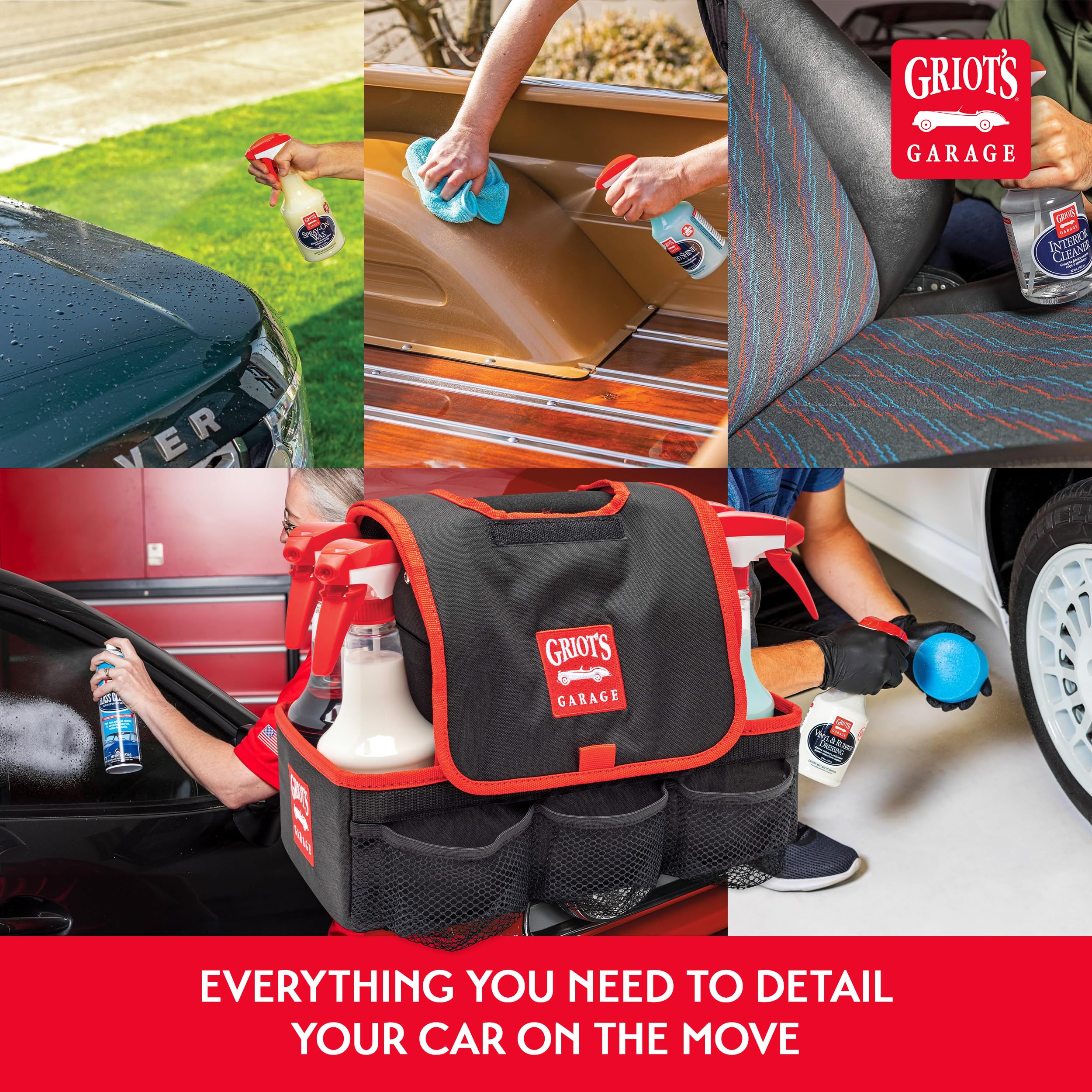 Griot's Garage Concours Lawn Kit, Vehicle Detailing Set, Includes Car Wax, Auto Detailer, Cleaner, Vinyl and Rubber Dressing, Detail Sponge and Towels, Concours Bag and More, 11389 - Image 5
