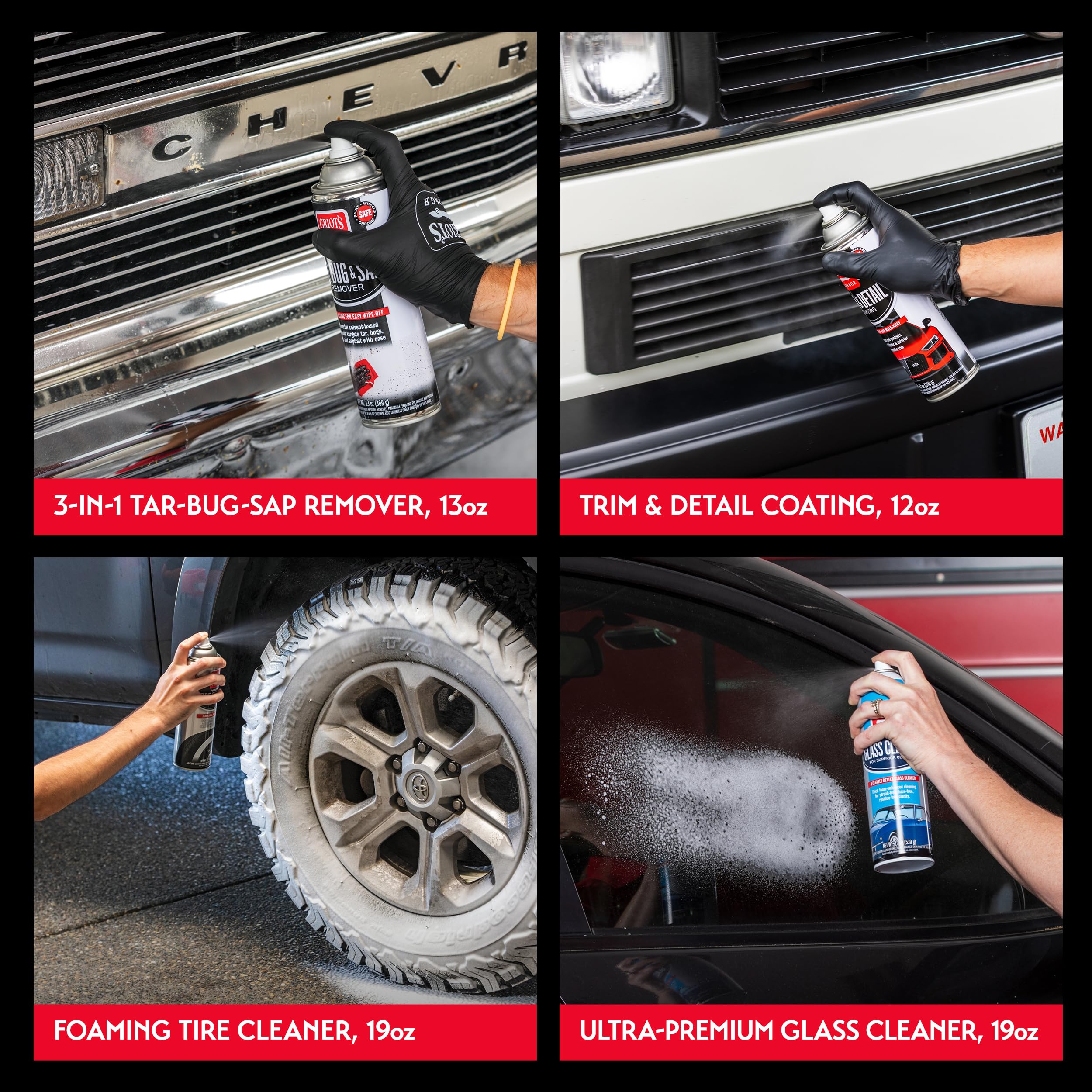 Griot's Garage Customer Favorites Can Sprayer Rack Kit, Includes Steel Holder with Tar Sap Remover, Trim Coating, Carpet, Upholstery, Tire, Glass, Window and Wheel Cleaners, and More, 11584 - Image 4