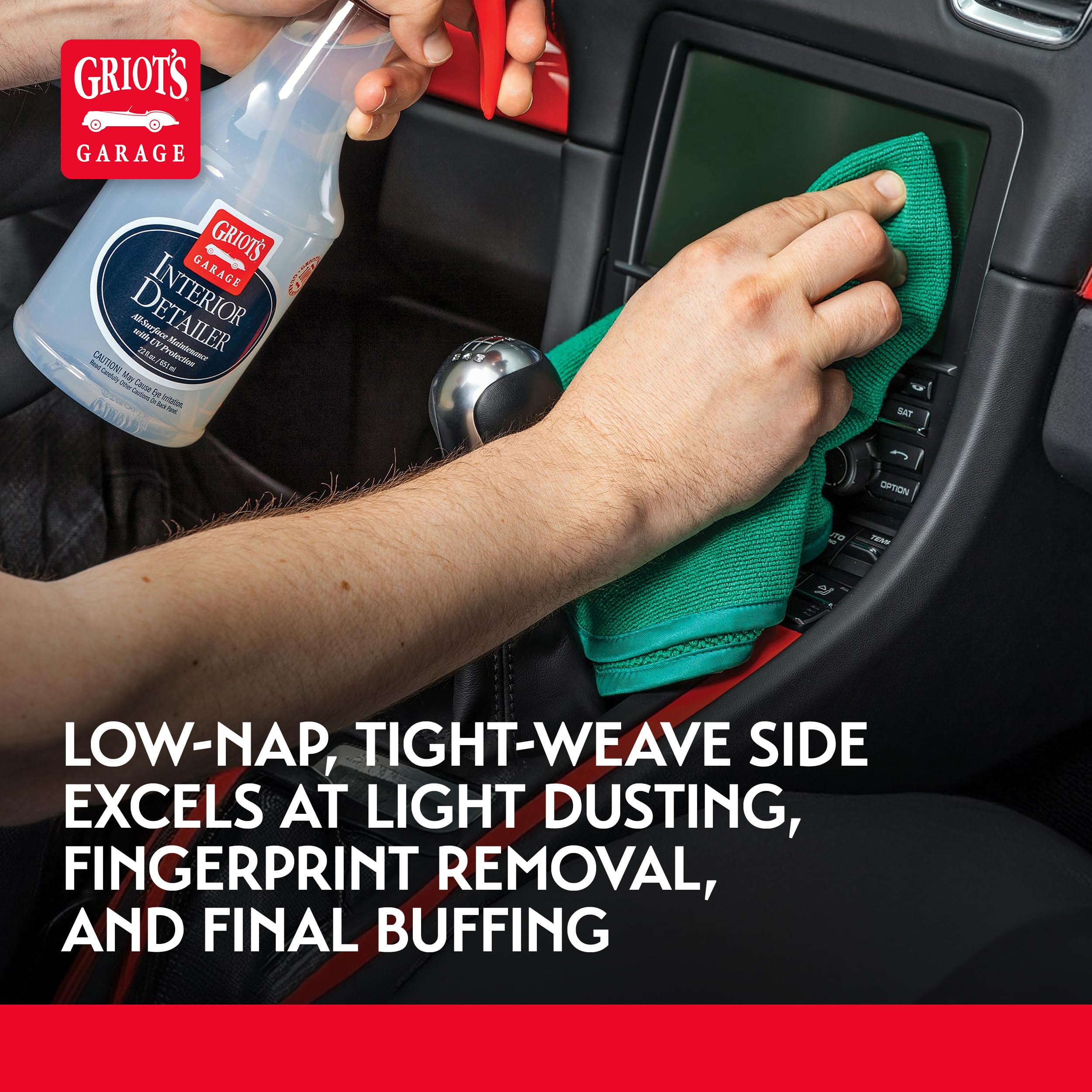 Griot's Garage Dual Weave Interior Towels for Car Detailing, Cleaning, and Polishing, Ultra-Absorbent, Scratch and Lint-Free, 16” x 16”, Set of 3, 10282 - Image 5