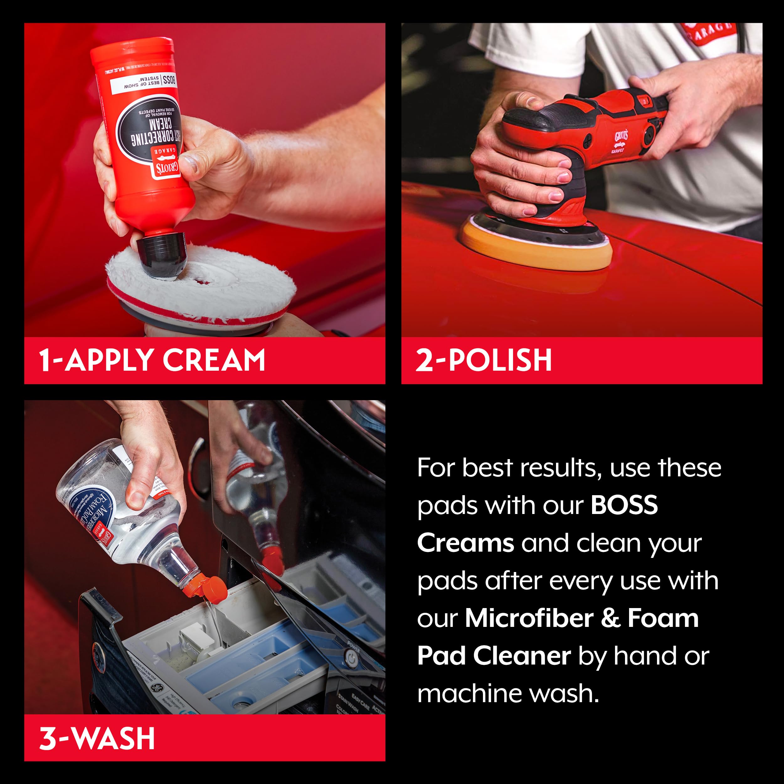 Griot's Garage Enthusiast Pad System Kit for Car Detailing, 6" Microfiber, Foam, Wax Pads for Paint Correction and Polishing, Includes a Cleaner Formula, 35 Ounces - Image 4