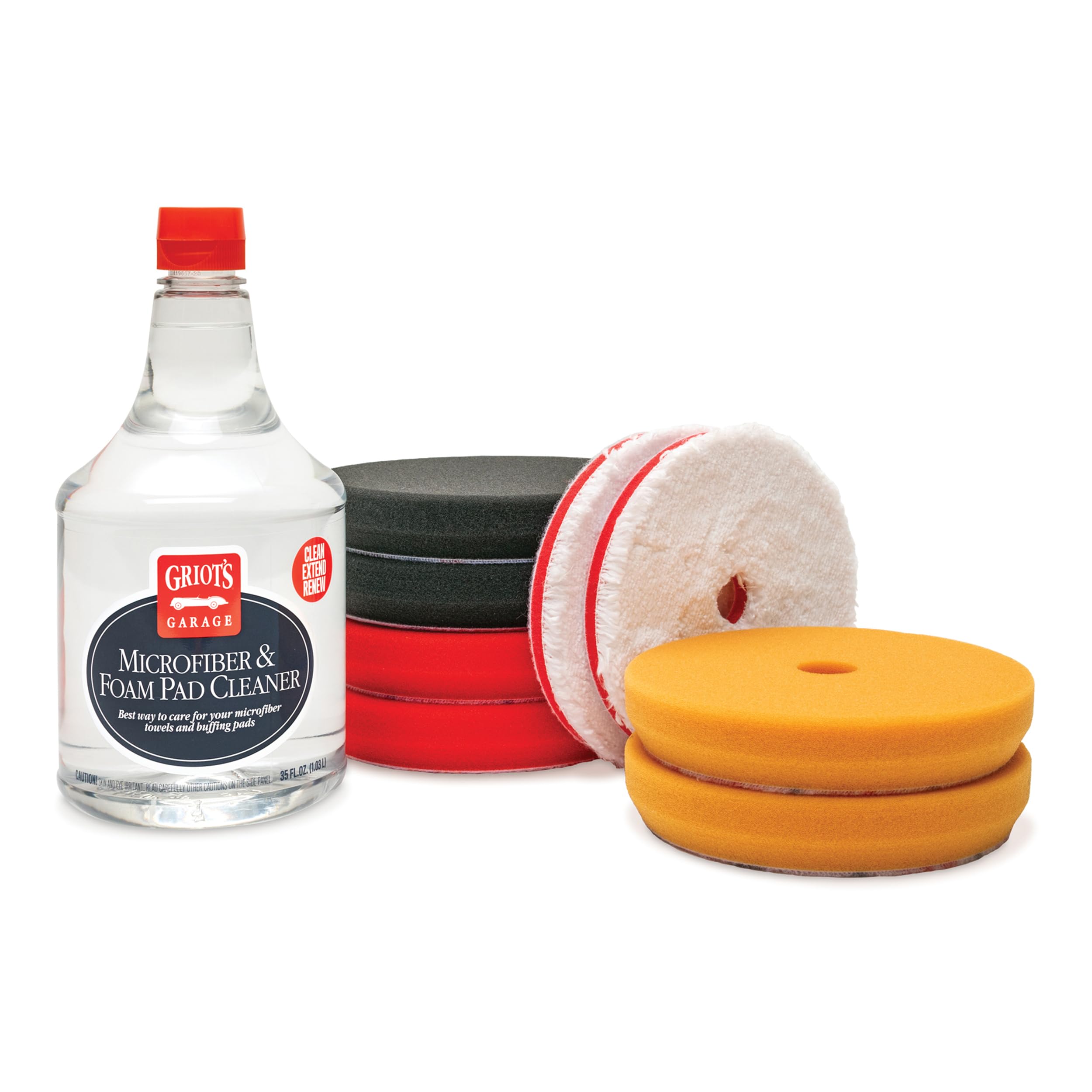 Griot's Garage Enthusiast Pad System Kit for Car Detailing, Microfiber, Foam, Wax Pads for Paint Correction and Polishing, Includes a Cleaner Formula, 35 Ounces