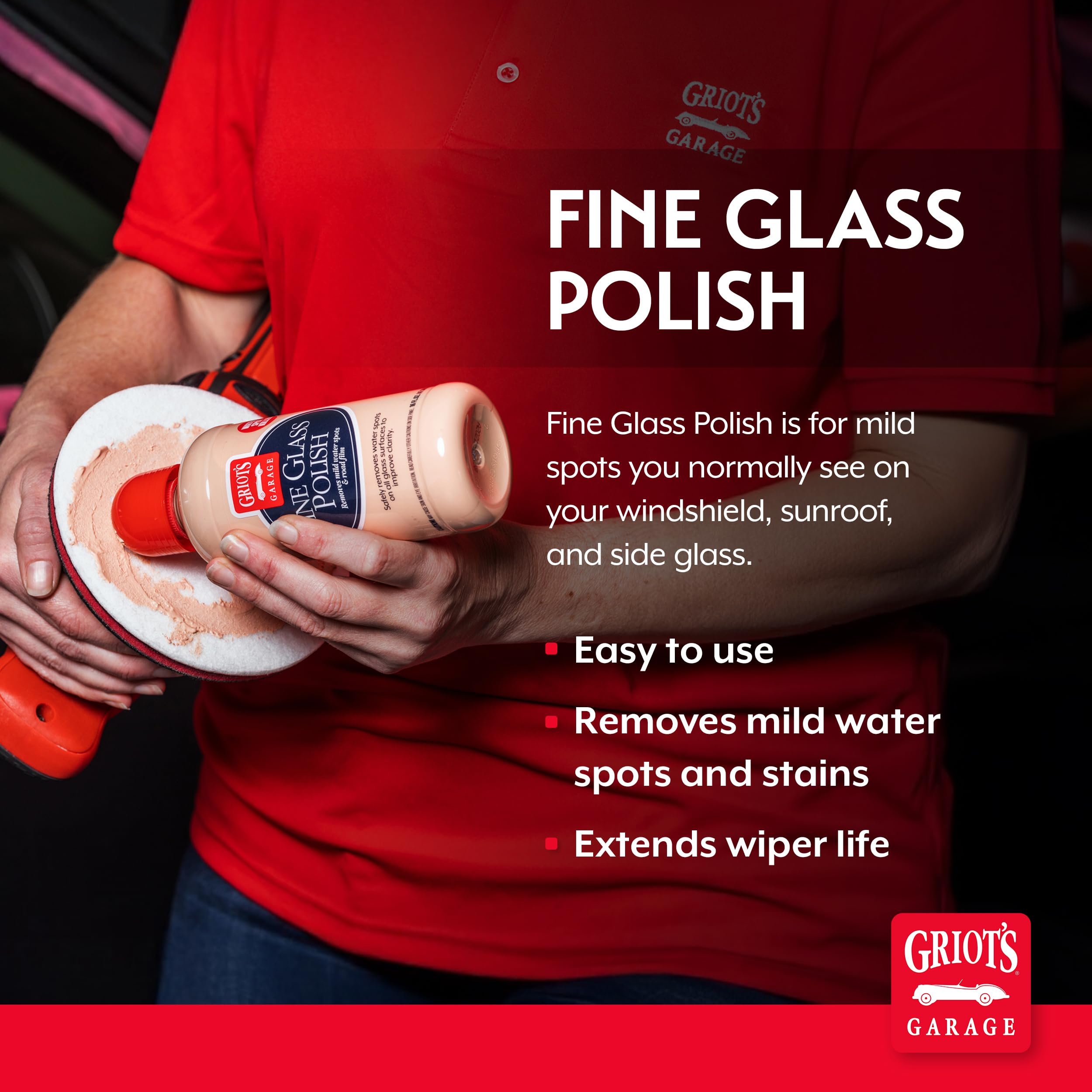 Griot's Garage Fine Glass Polish, Car Window, Windshield Polishing Cleaner for Automotive and Home, Removes Stains and Water Spots, 11017, 16 oz - Image 2