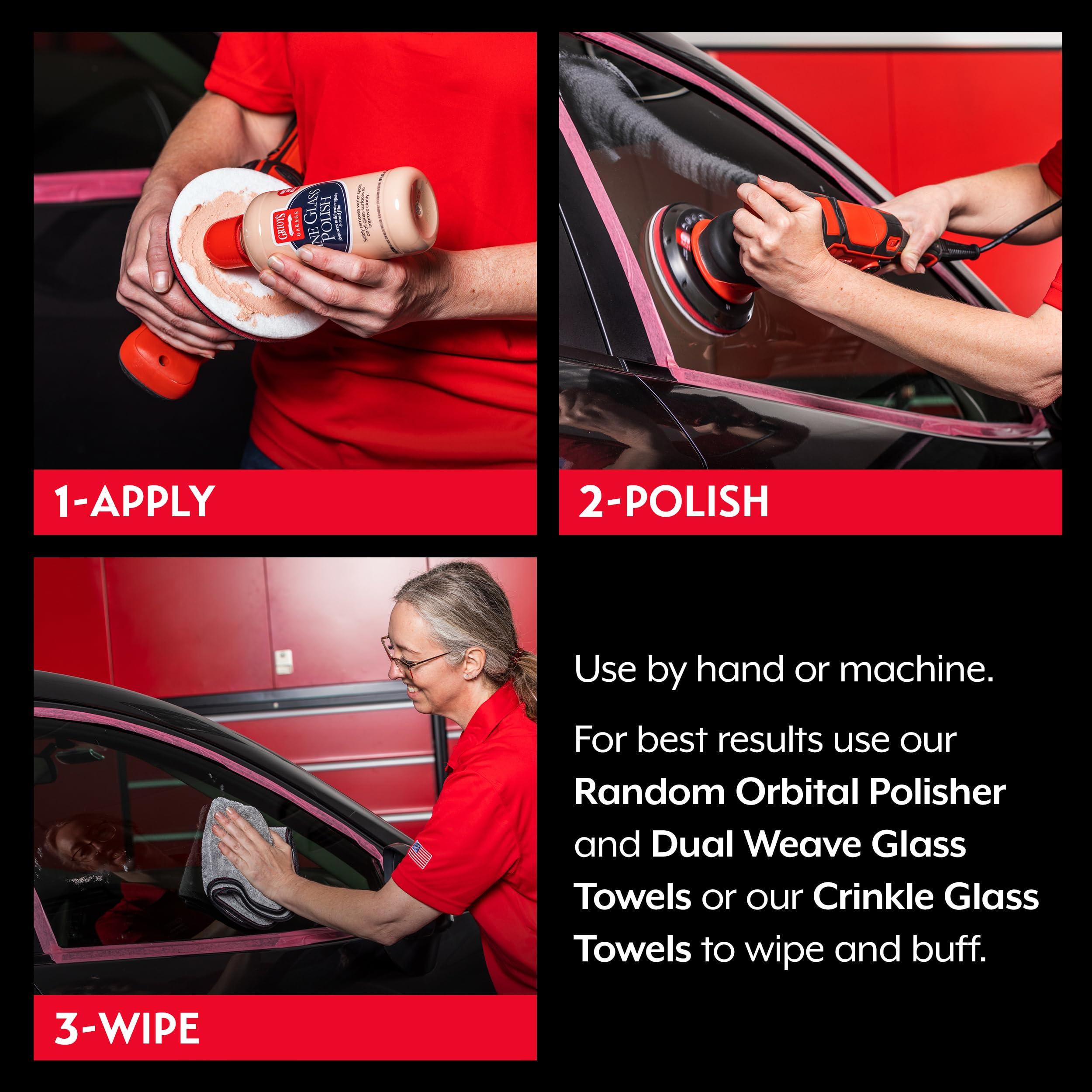Griot's Garage Fine Glass Polish, Car Window, Windshield Polishing Cleaner for Automotive and Home, Removes Stains and Water Spots, 11017, 16 oz - Image 4