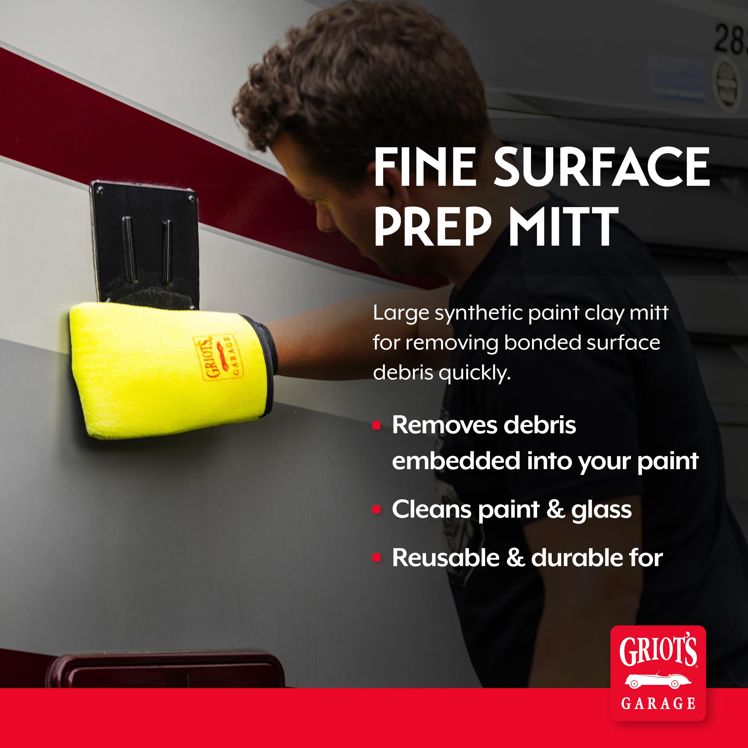 Griot's Garage Fine Surface Prep Mitt for Car Detailing, Clay Bar Alternative, Auto Cleaning Tool for Paint, Glass, Chrome, and Plastic, 10678 - Image 2