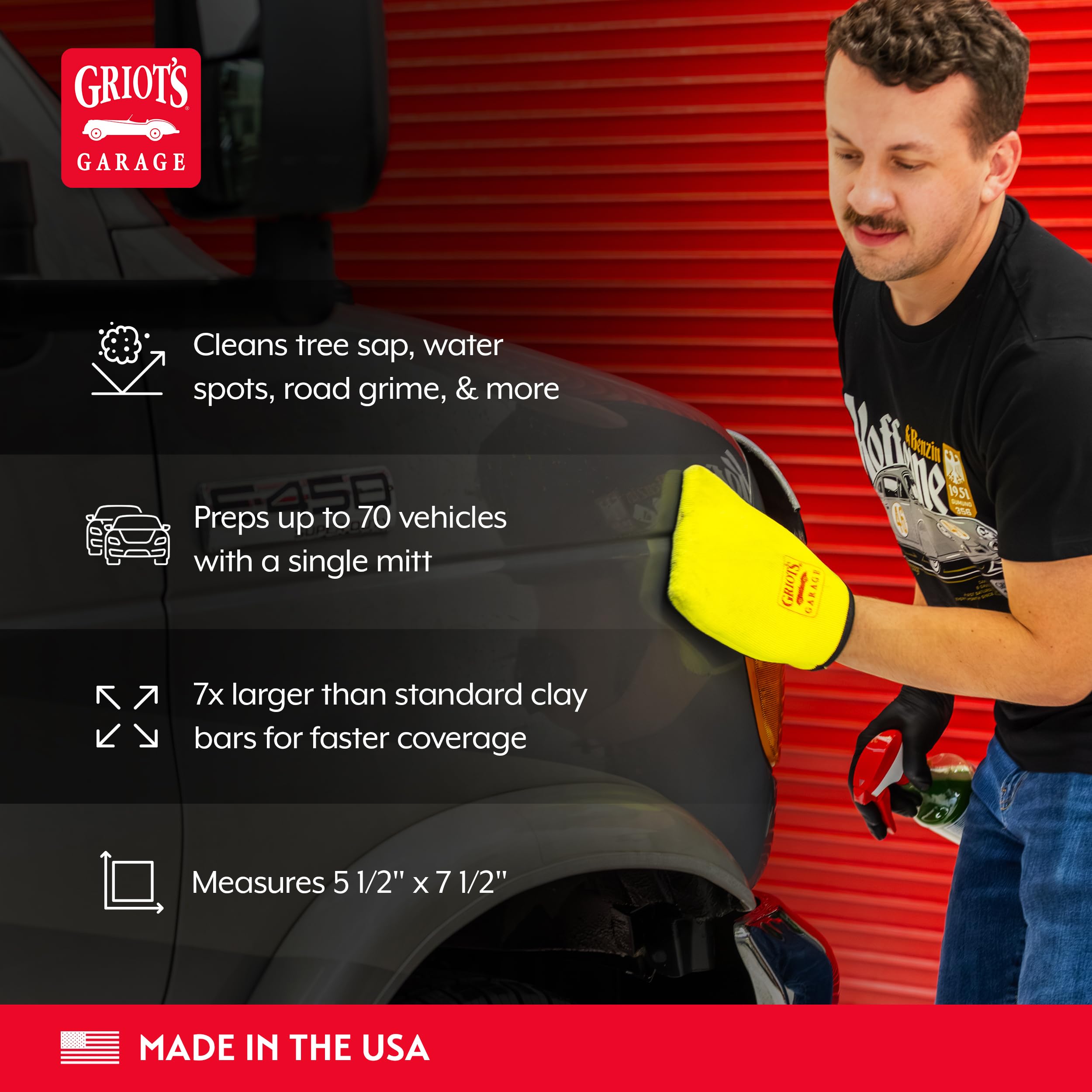 Griot's Garage Fine Surface Prep Mitt for Car Detailing, Clay Bar Alternative, Auto Cleaning Tool for Paint, Glass, Chrome, and Plastic, 10678 - Image 3