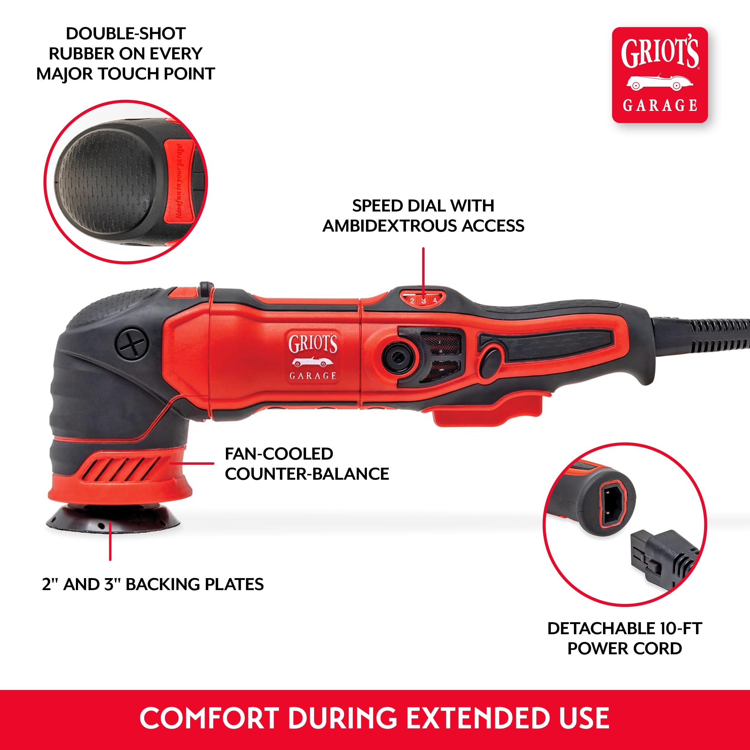 Griot's Garage G8 Orbital Polisher for Car Polishing and Detailing, Correct and Protect Kit, 11635 - Image 5