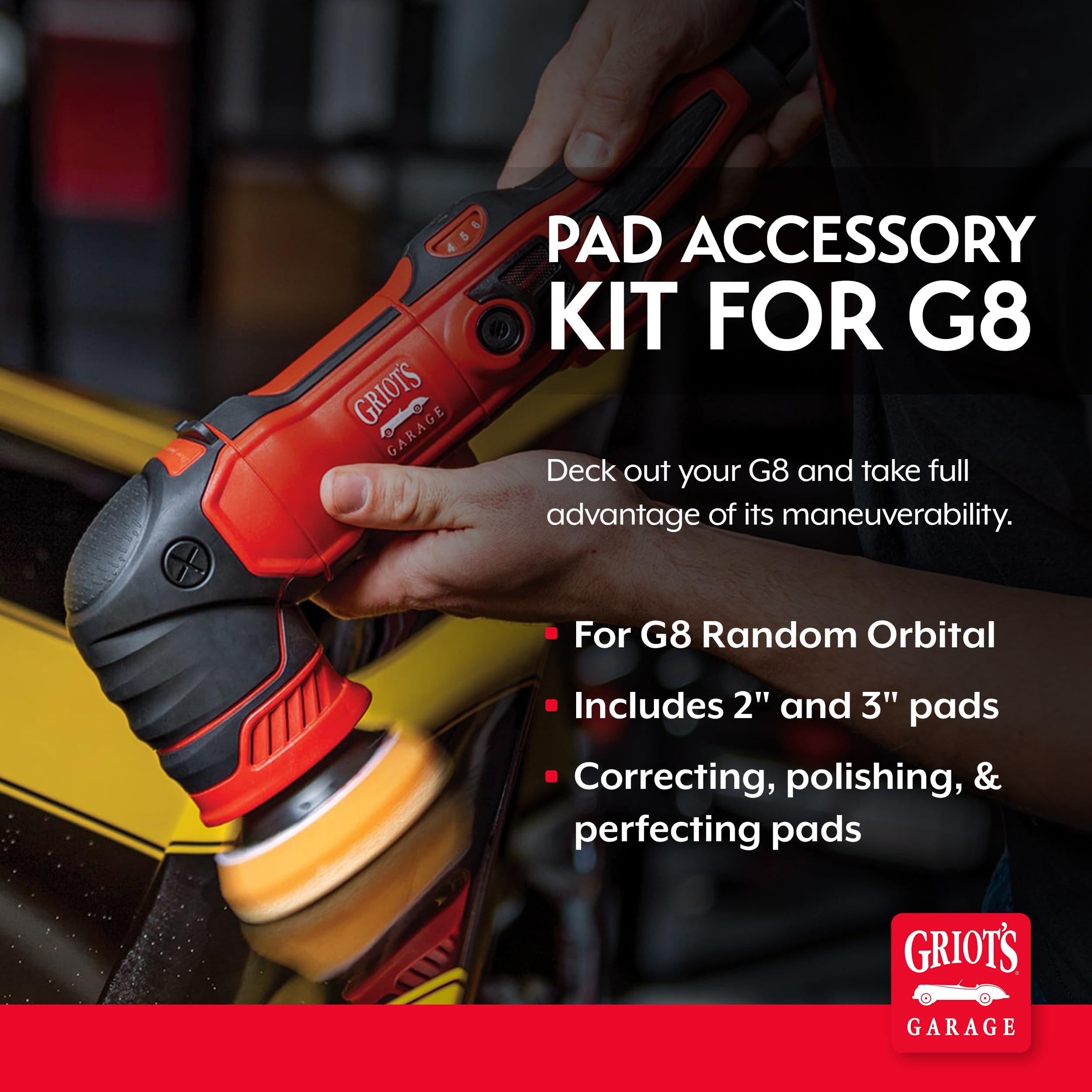 Griot's Garage G8 Orbital Polisher for Car Polishing and Detailing, Pad Accessory Kit, 11640 - Image 2