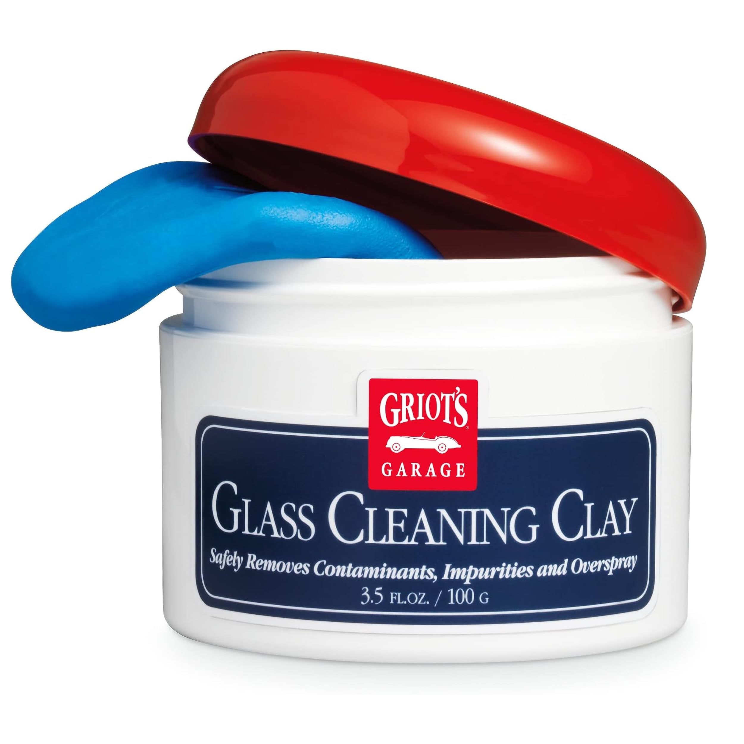 Griot's Garage Glass Cleaning Clay for Car Window, Windshield, Shower Door, Stone, Ceramic Tiles, Removes Oil, Tar, Grease, Water Spots, and More 11049, 3.5oz, Blue